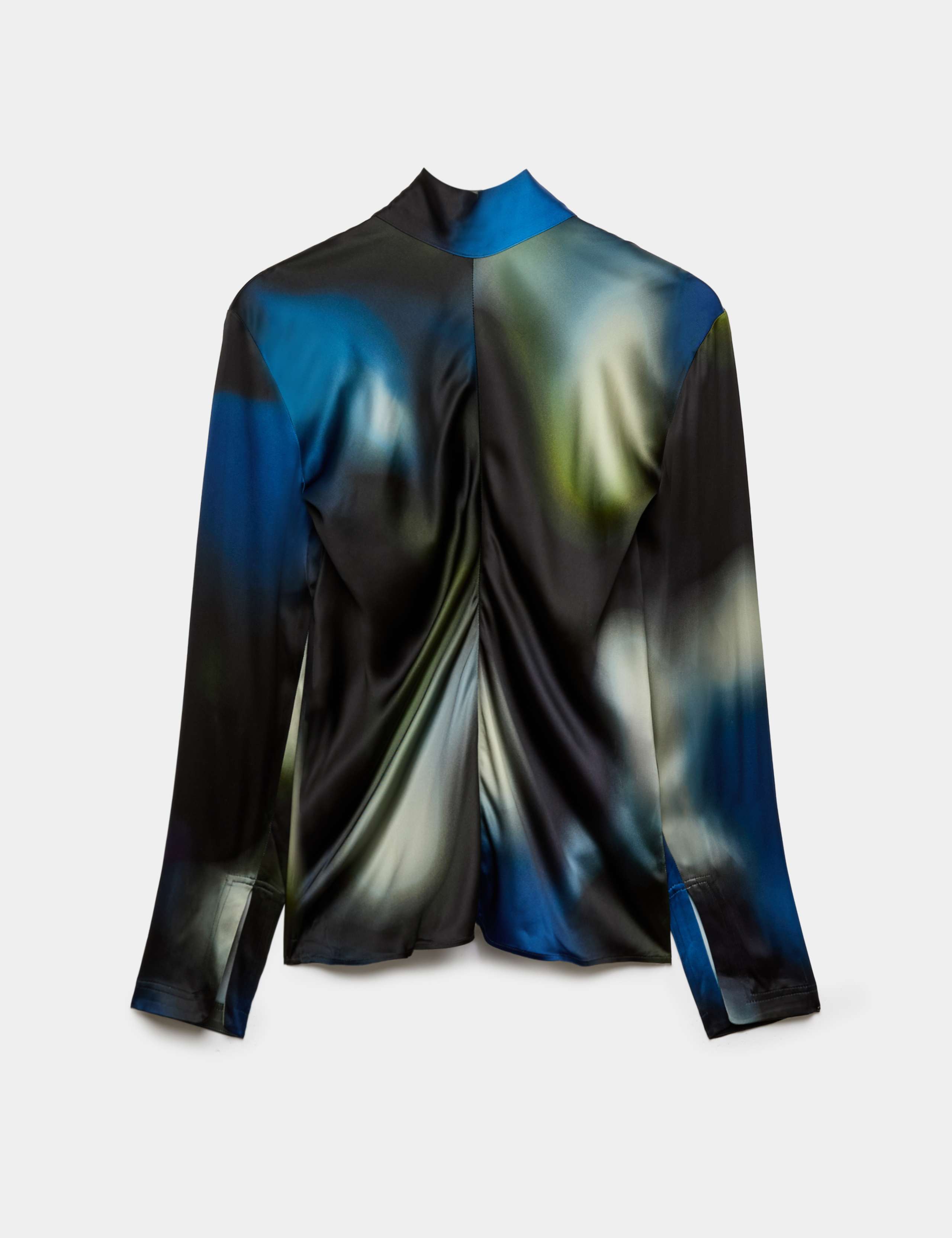 Satin Printed High Neck Tie Detail Blouse 1 of 1