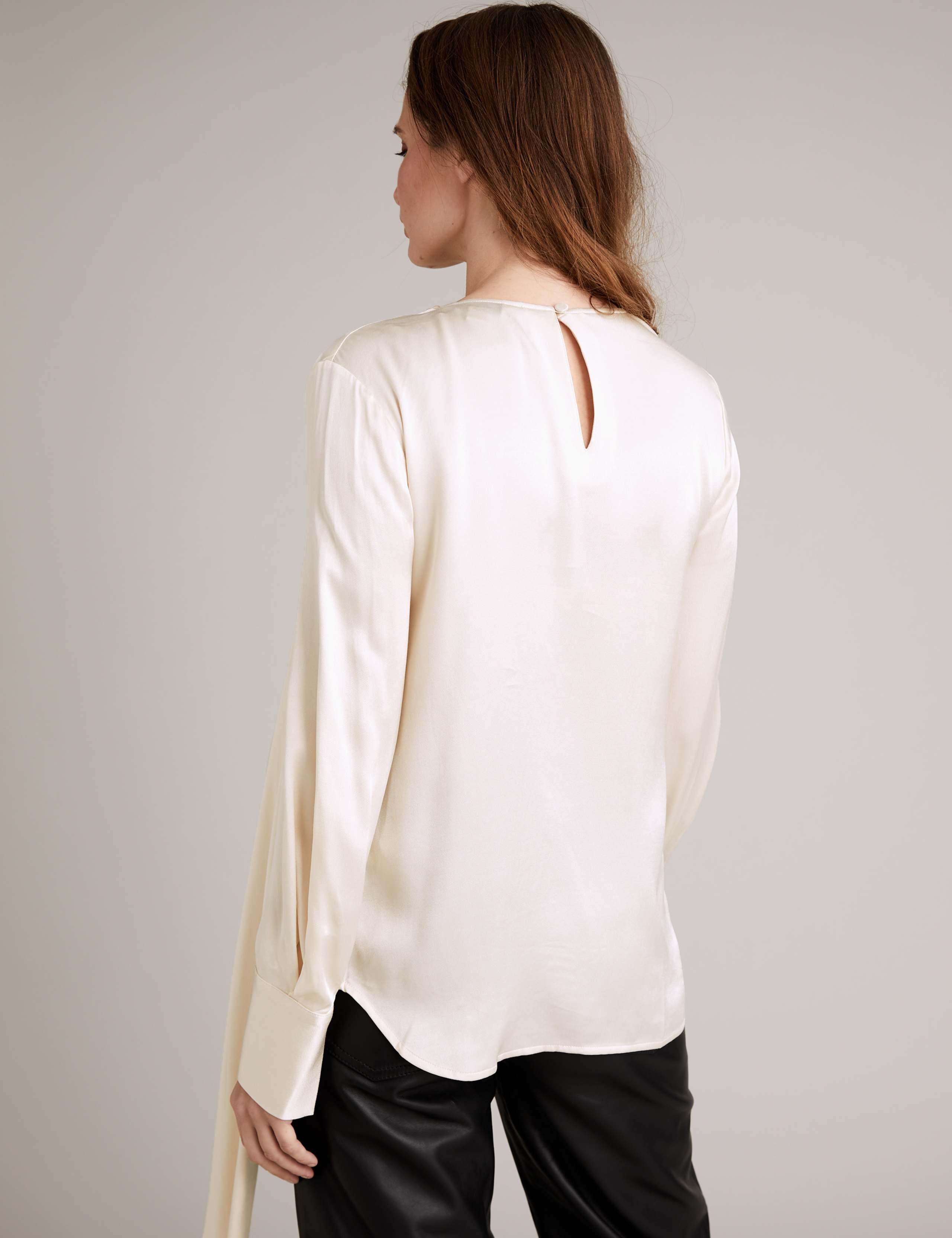 Satin Scarf Neck Button Detail Blouse 5 of 6