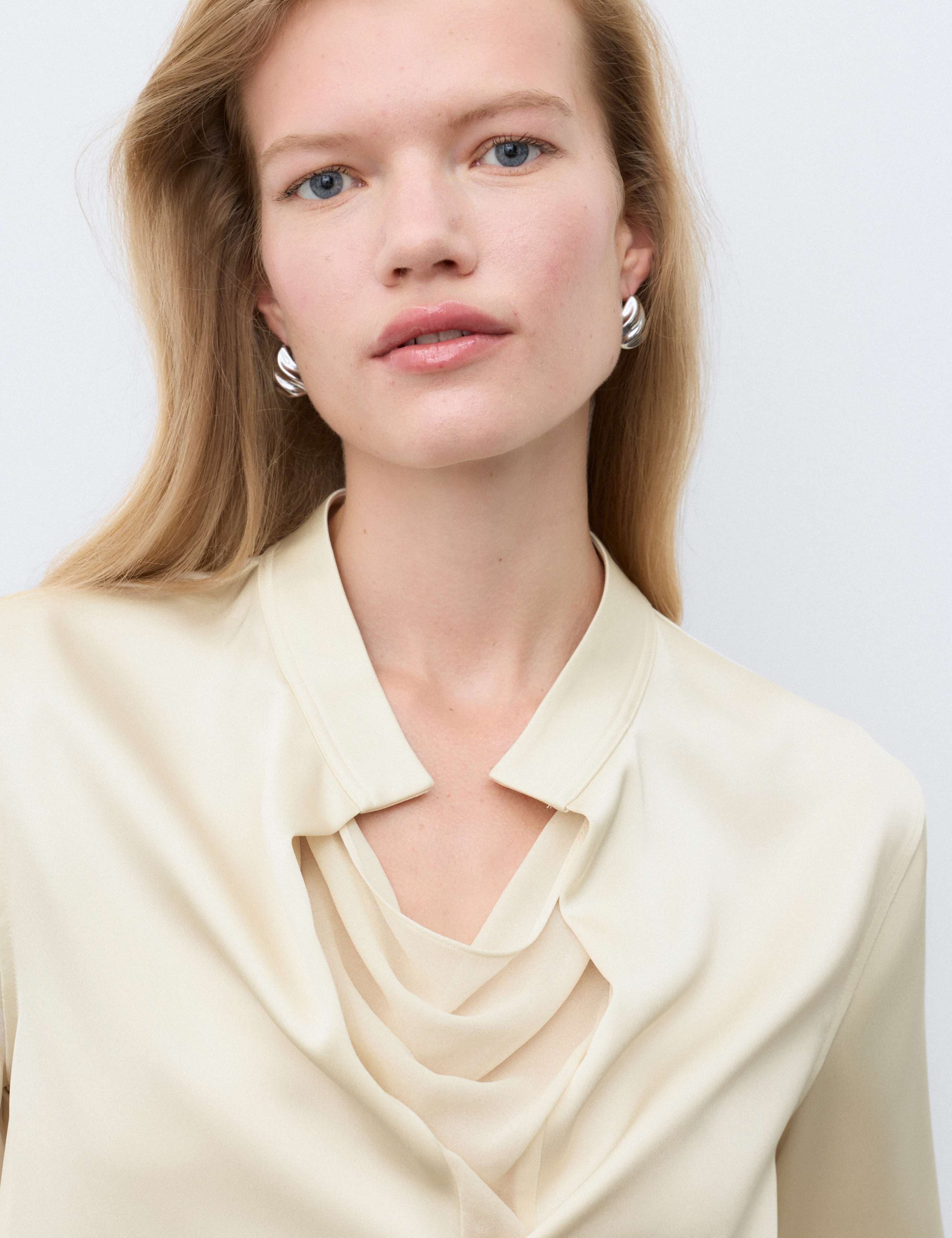 V Neck Cowl Insert Blouse 7 of 8