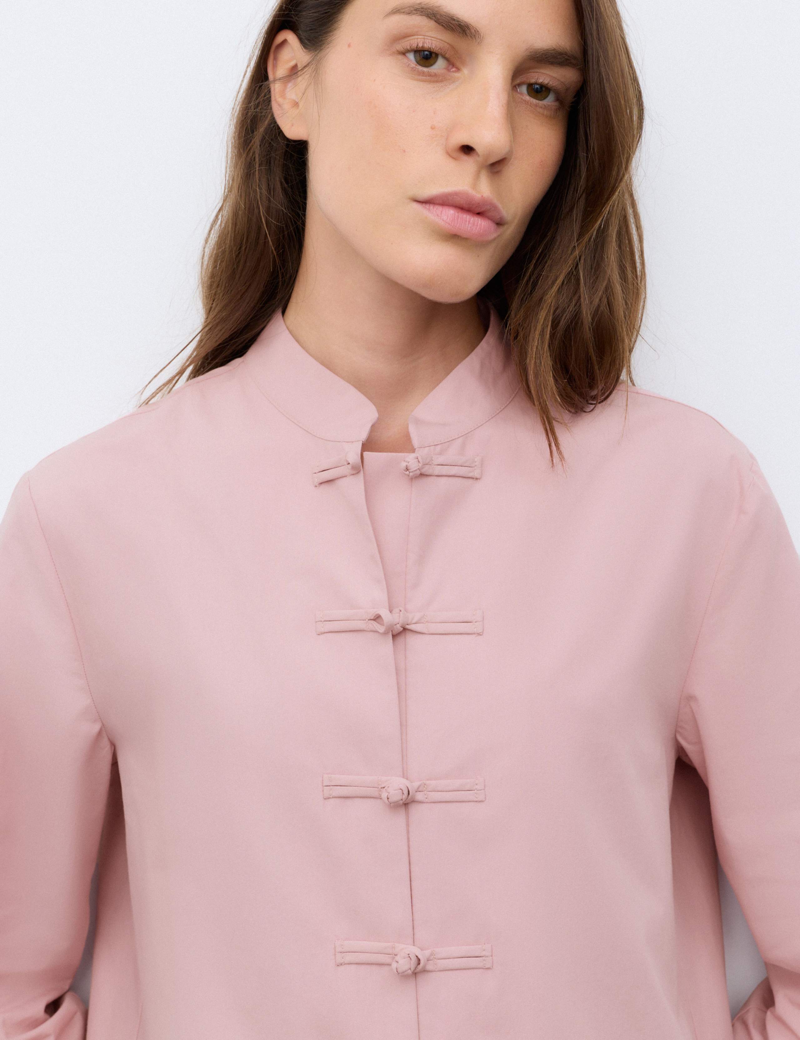 Pure Cotton High Neck Button Detail Blouse 5 of 5
