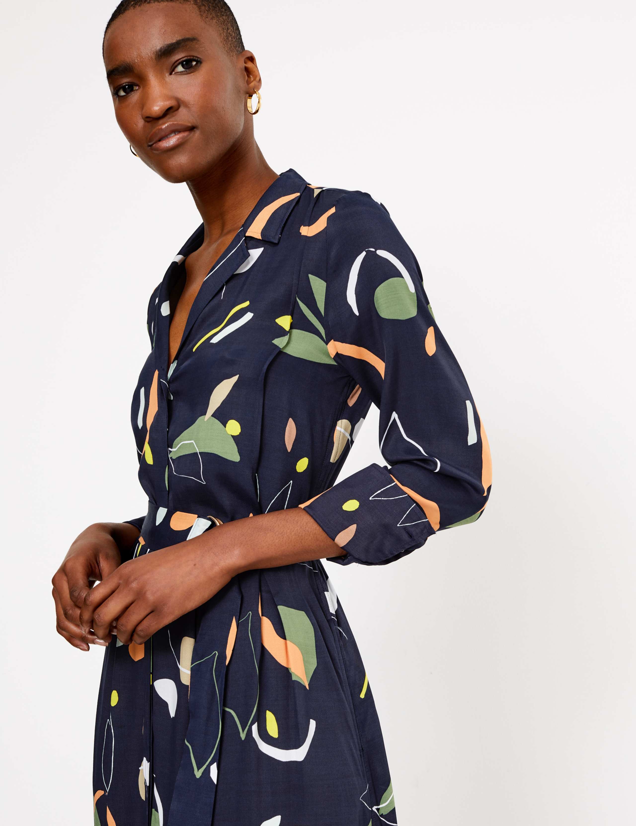 Printed Midi Shirt Dress 4 of 5