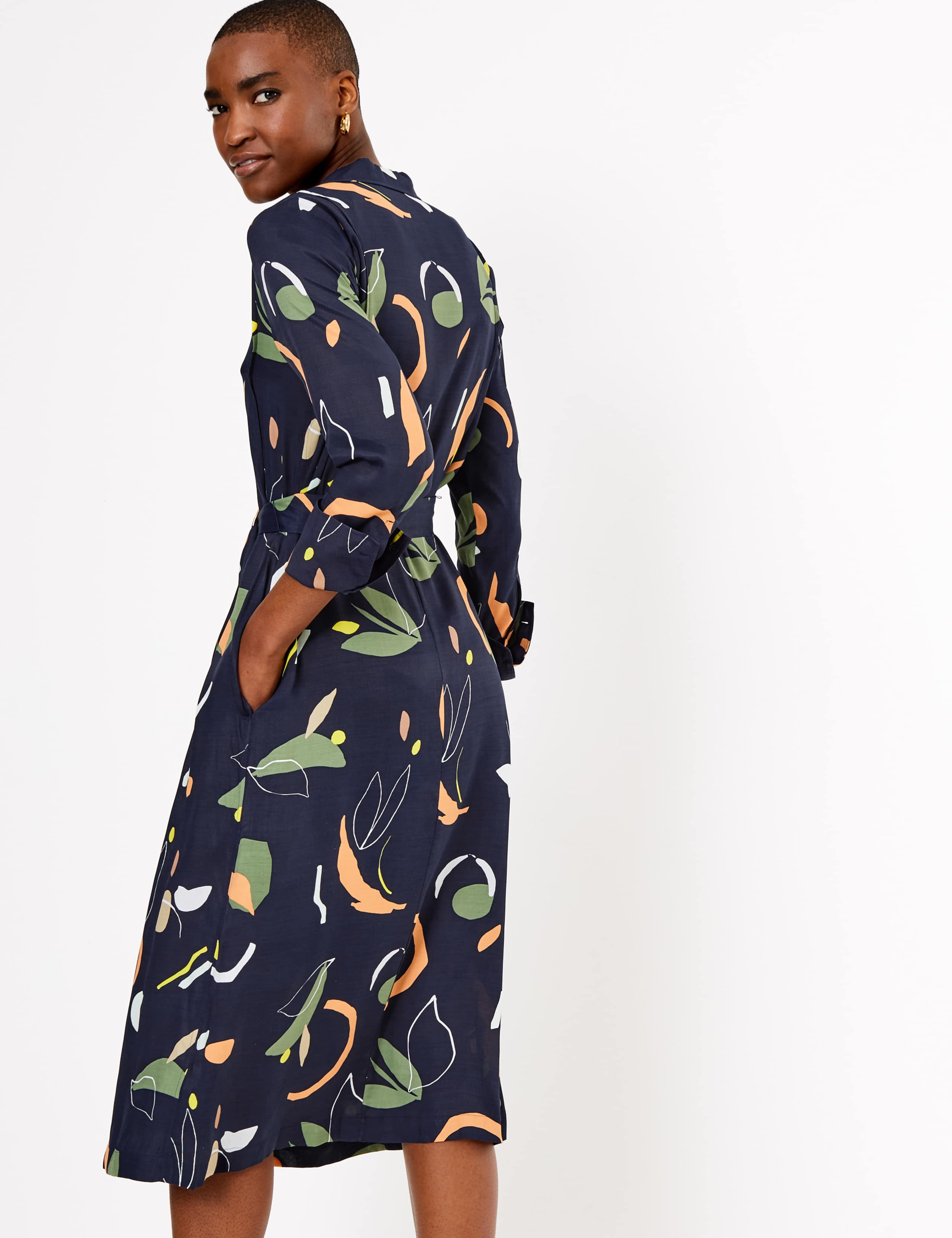Printed Midi Shirt Dress 5 of 5