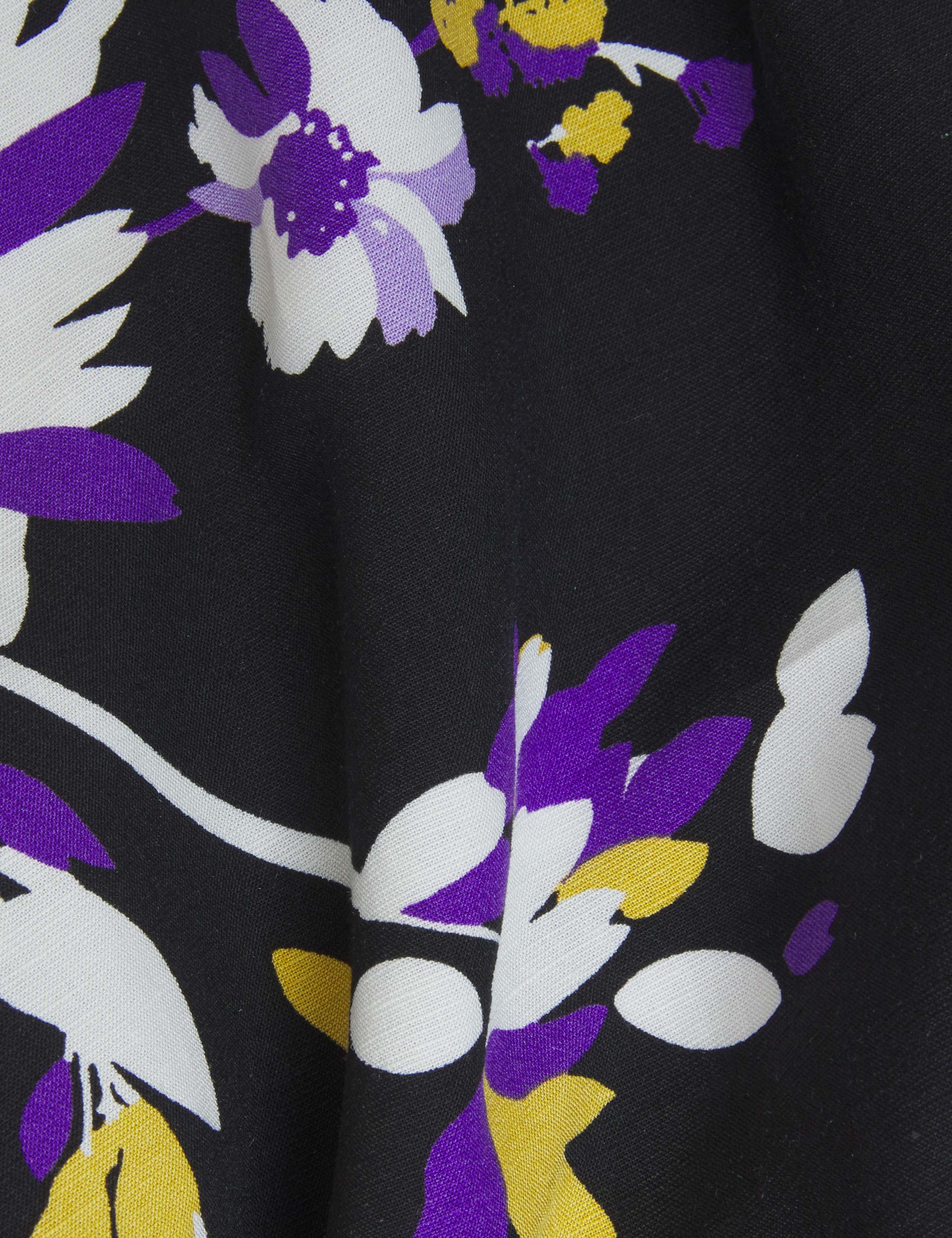 Floral Maxi Column Dress with Linen 7 of 7