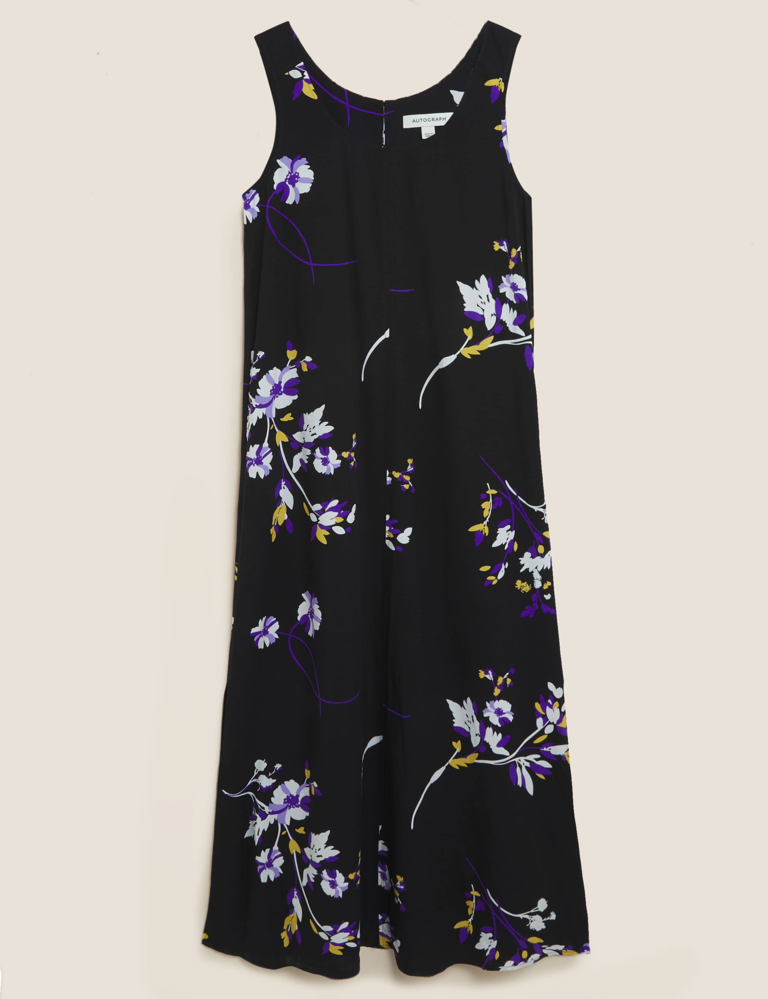 Floral Maxi Column Dress with Linen 2 of 7