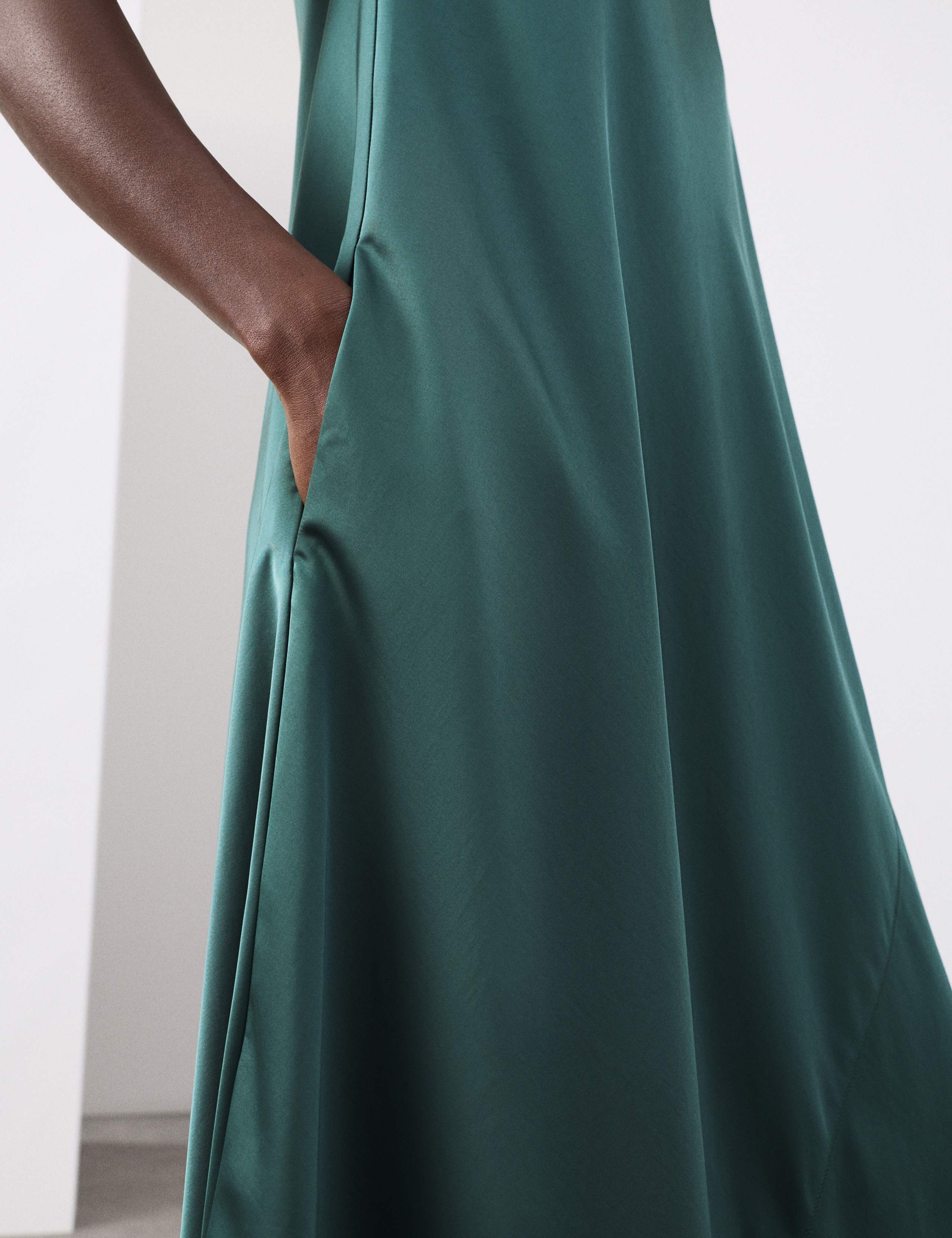 Lyocell Rich Round Neck Midaxi Swing Dress 6 of 7