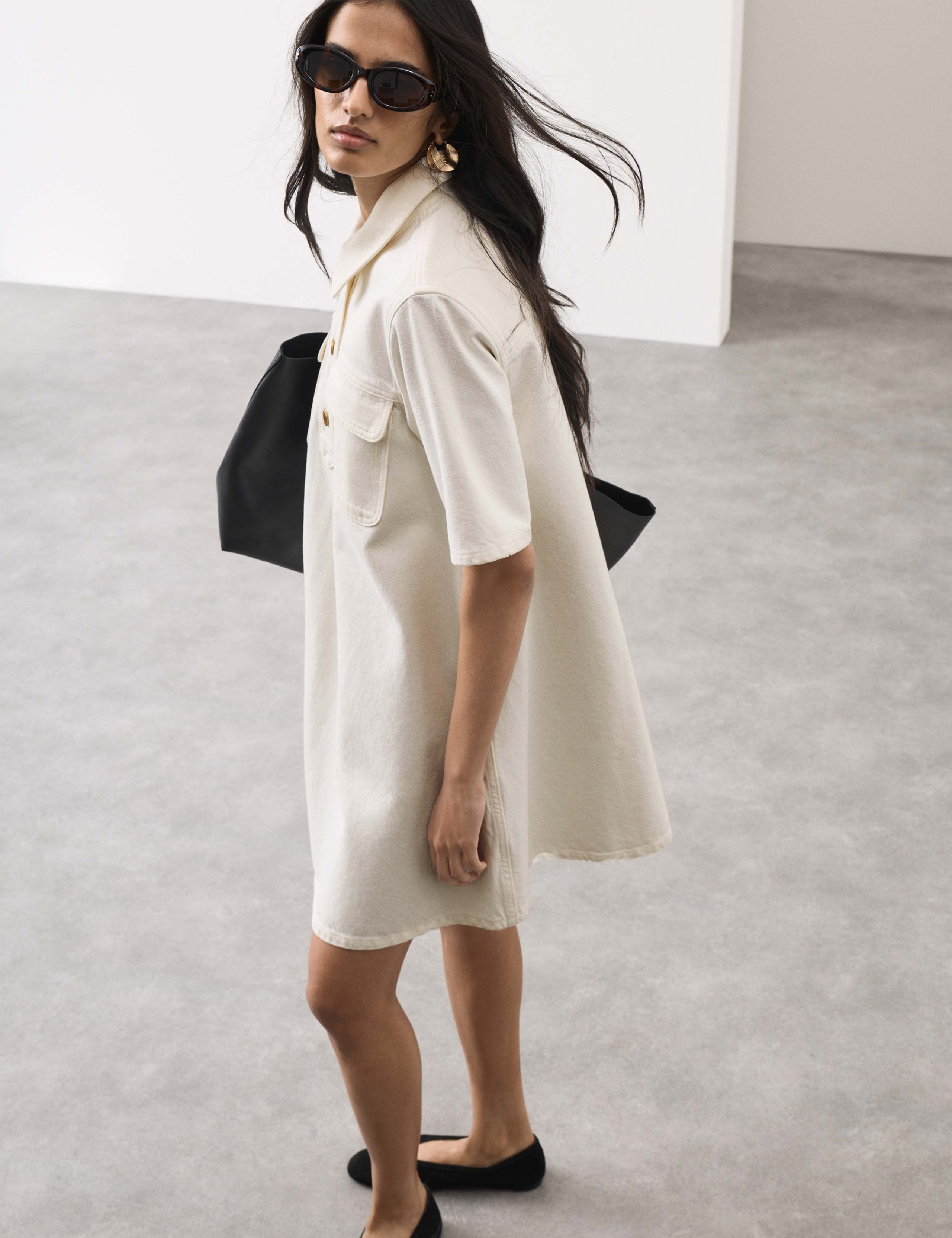 Pure Cotton Mini Shirt Dress 3 of 6