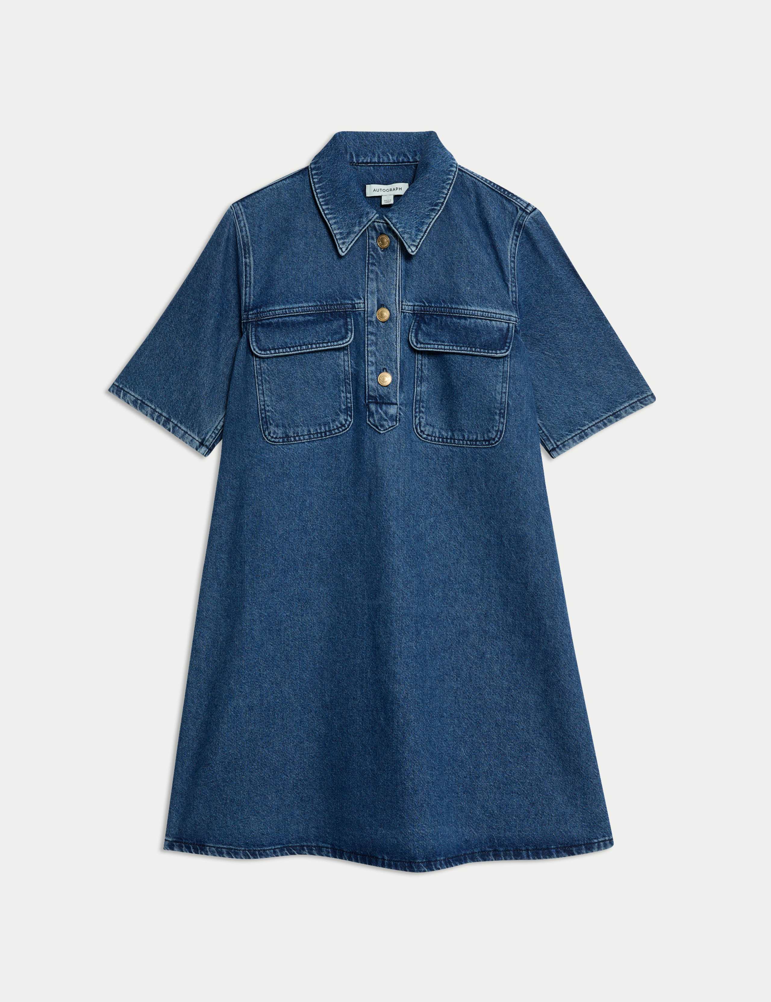 Pure Cotton Mini Shirt Dress 2 of 5