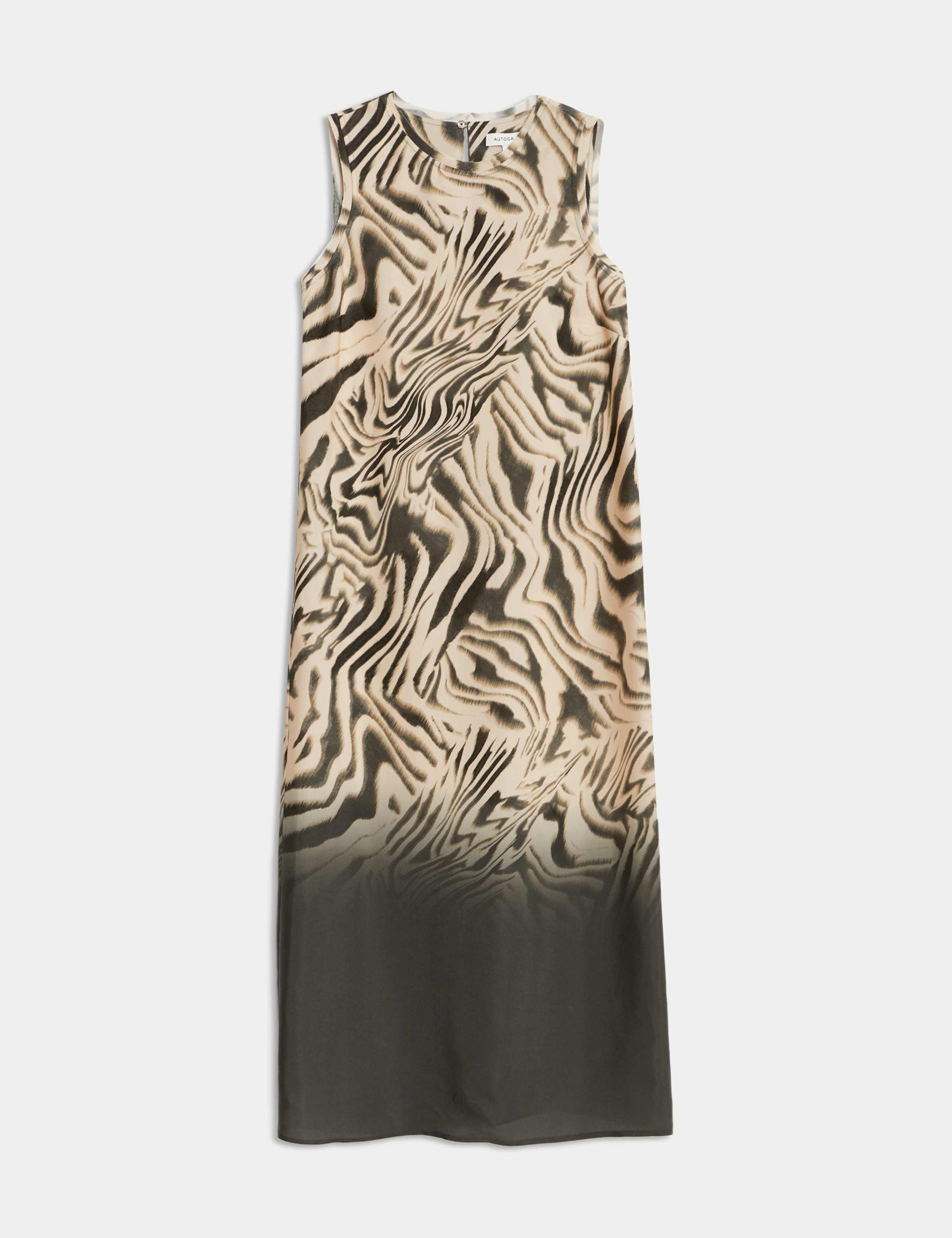 Animal Print Round Neck Midi Column Dress 2 of 6