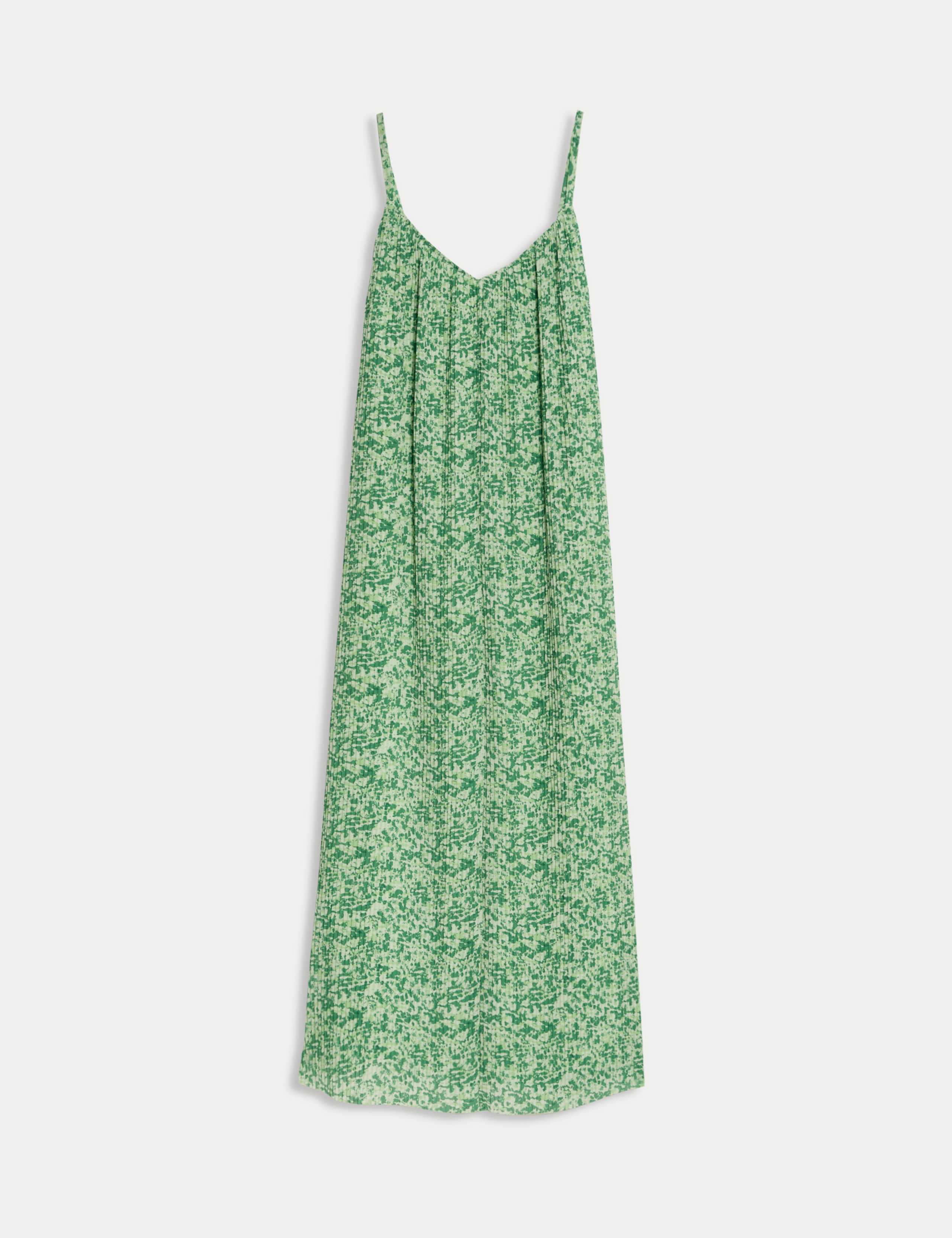 Plisse Printed V-Neck Midaxi Cami Dress 2 of 7