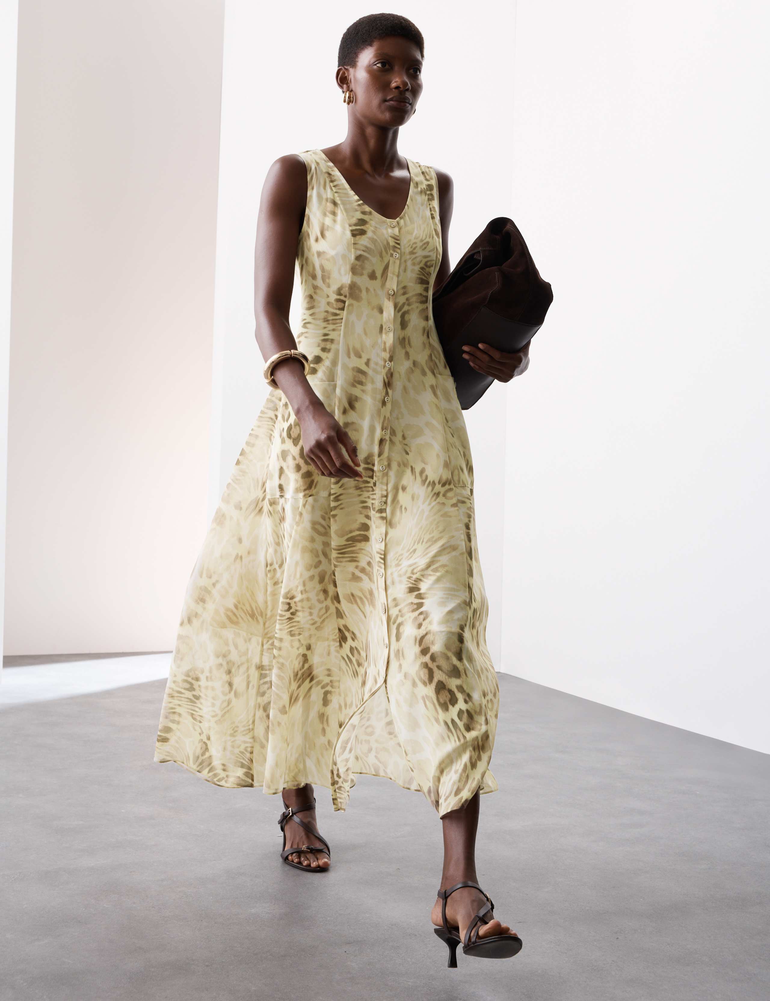 Animal Print Button Front Maxi Dress 4 of 5