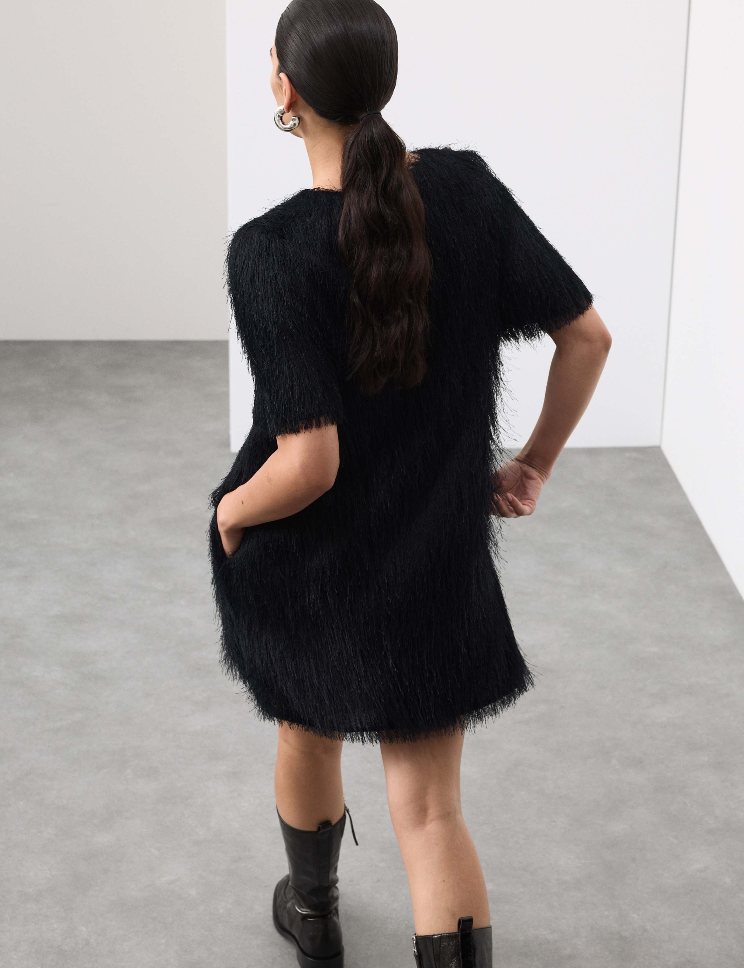 Fringed Mini Shift Dress 7 of 7