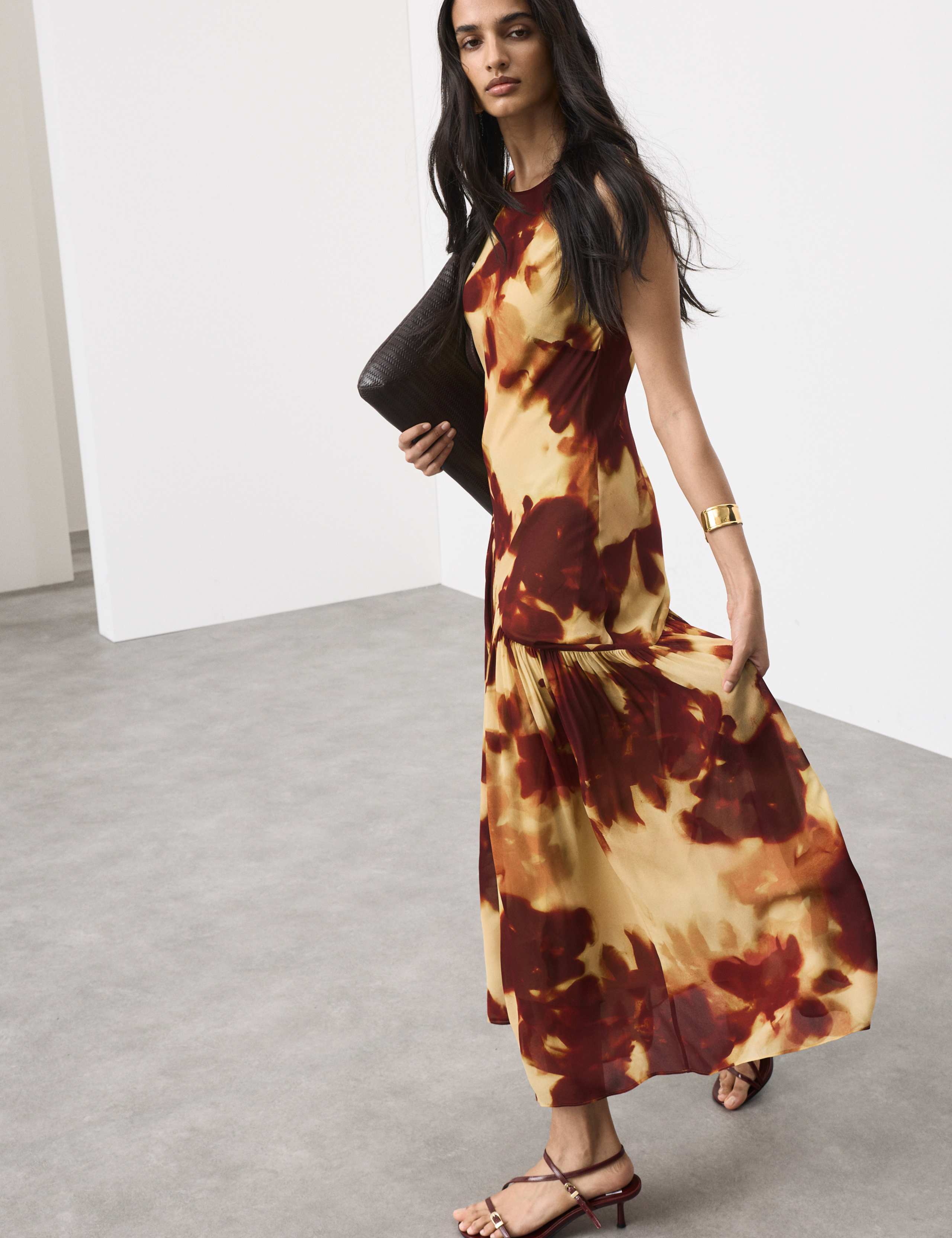 Printed Asymmetric Midaxi Dress 1 of 7