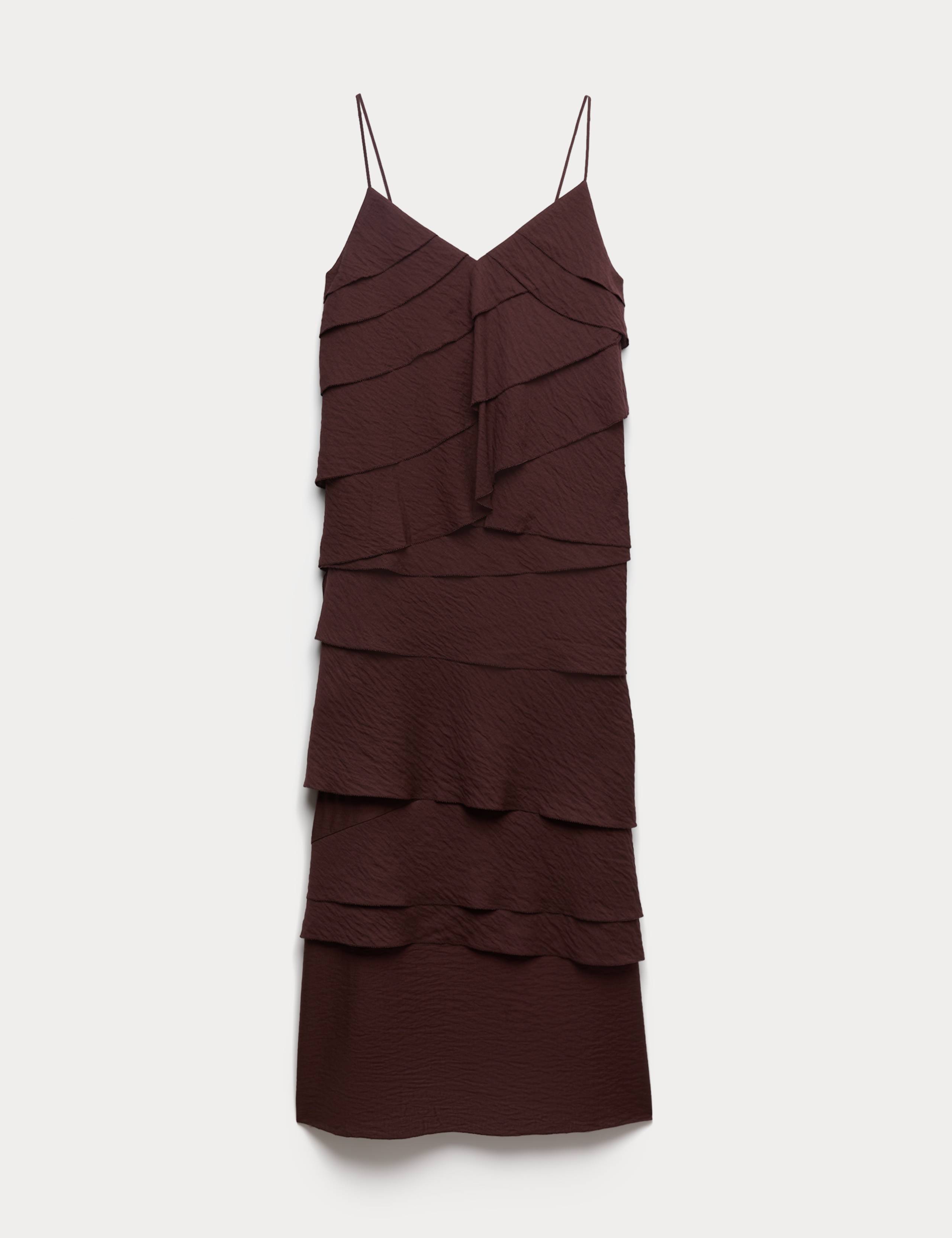 Textured V-Neck Ruffle Maxi Cami Dress 2 of 7