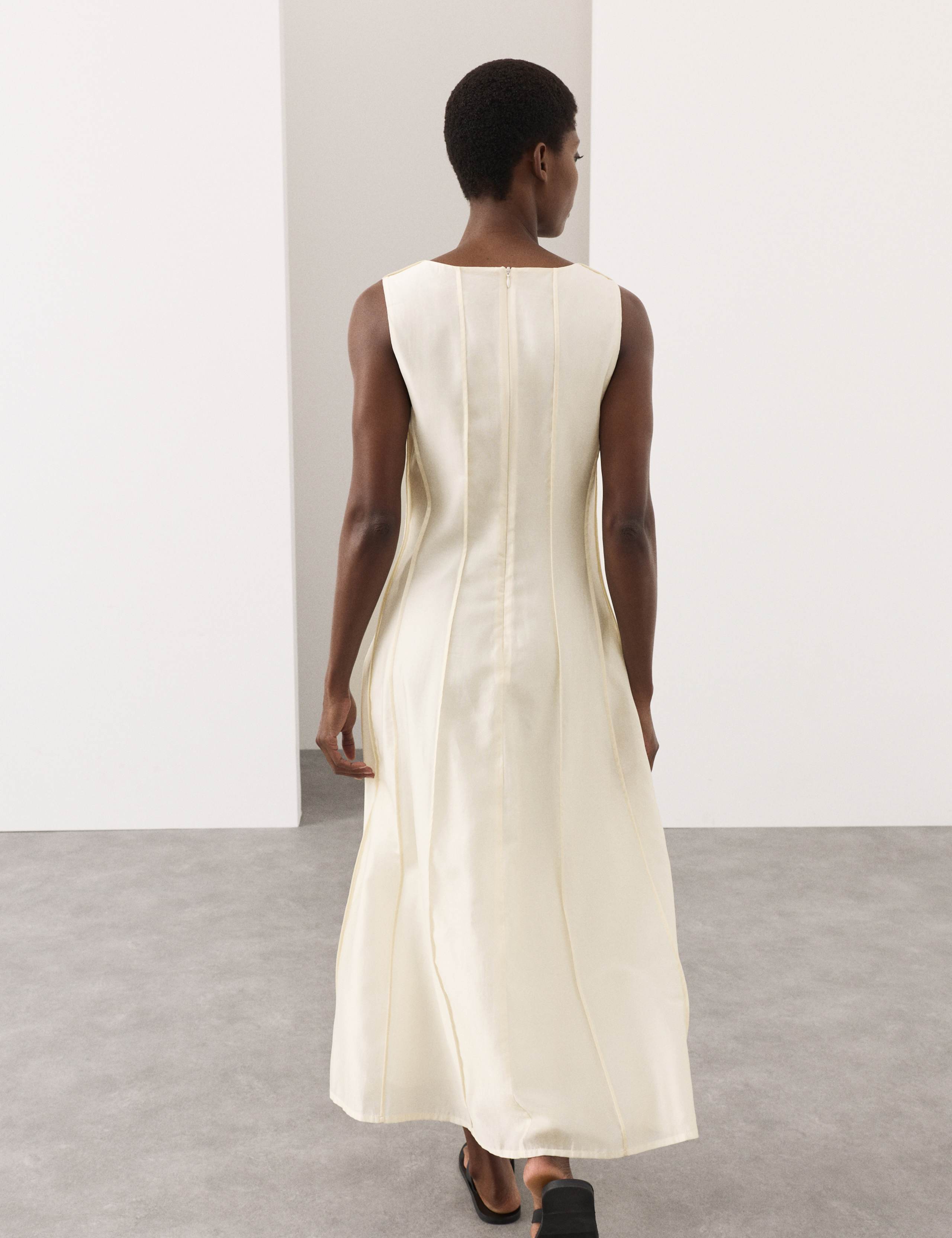 Lyocell Rich Seam Detail Midaxi Dress 6 of 7