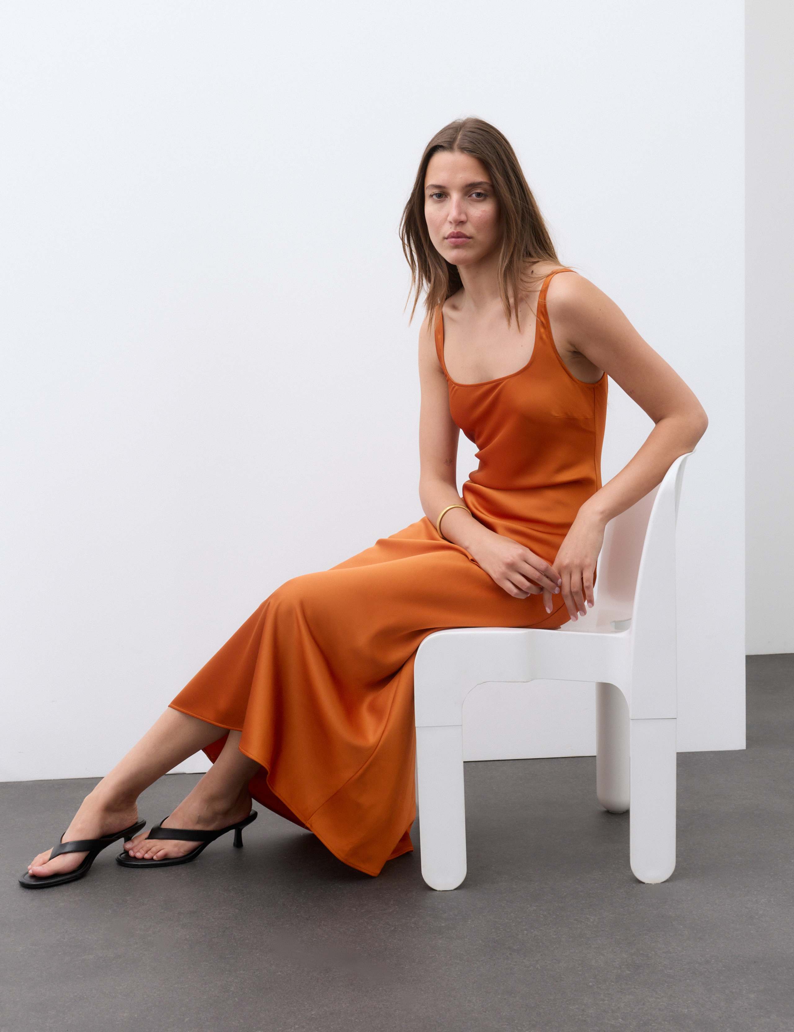 Satin Scoop Neck Maxi Slip Dress 5 of 7