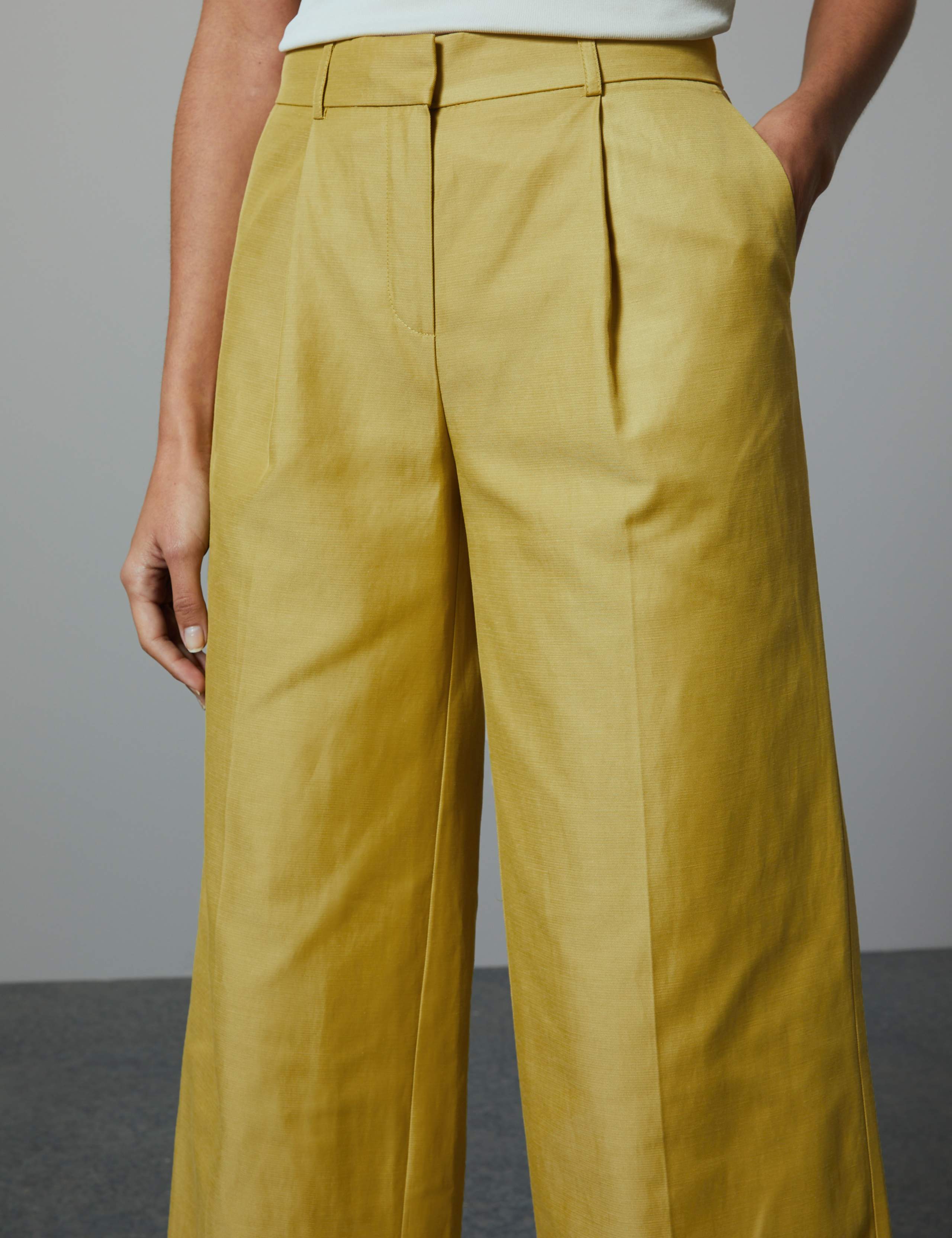 Linen Blend Wide Leg Trousers 4 of 5