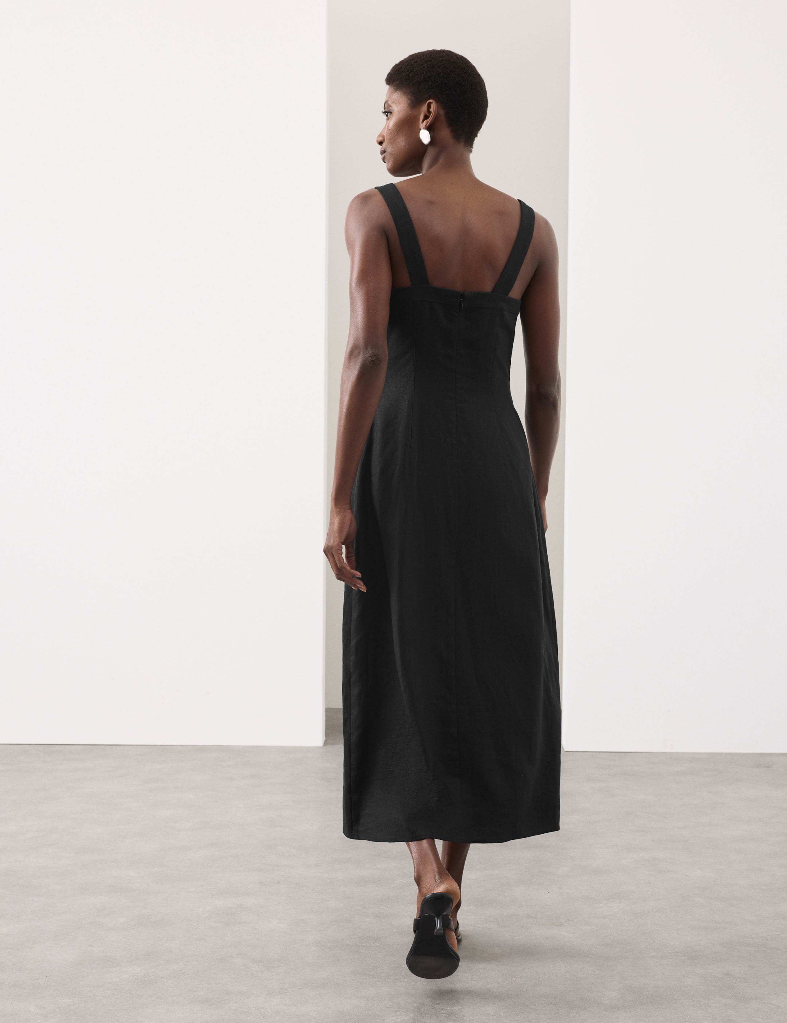 Pure Linen Structured Waisted Dress 4 of 7