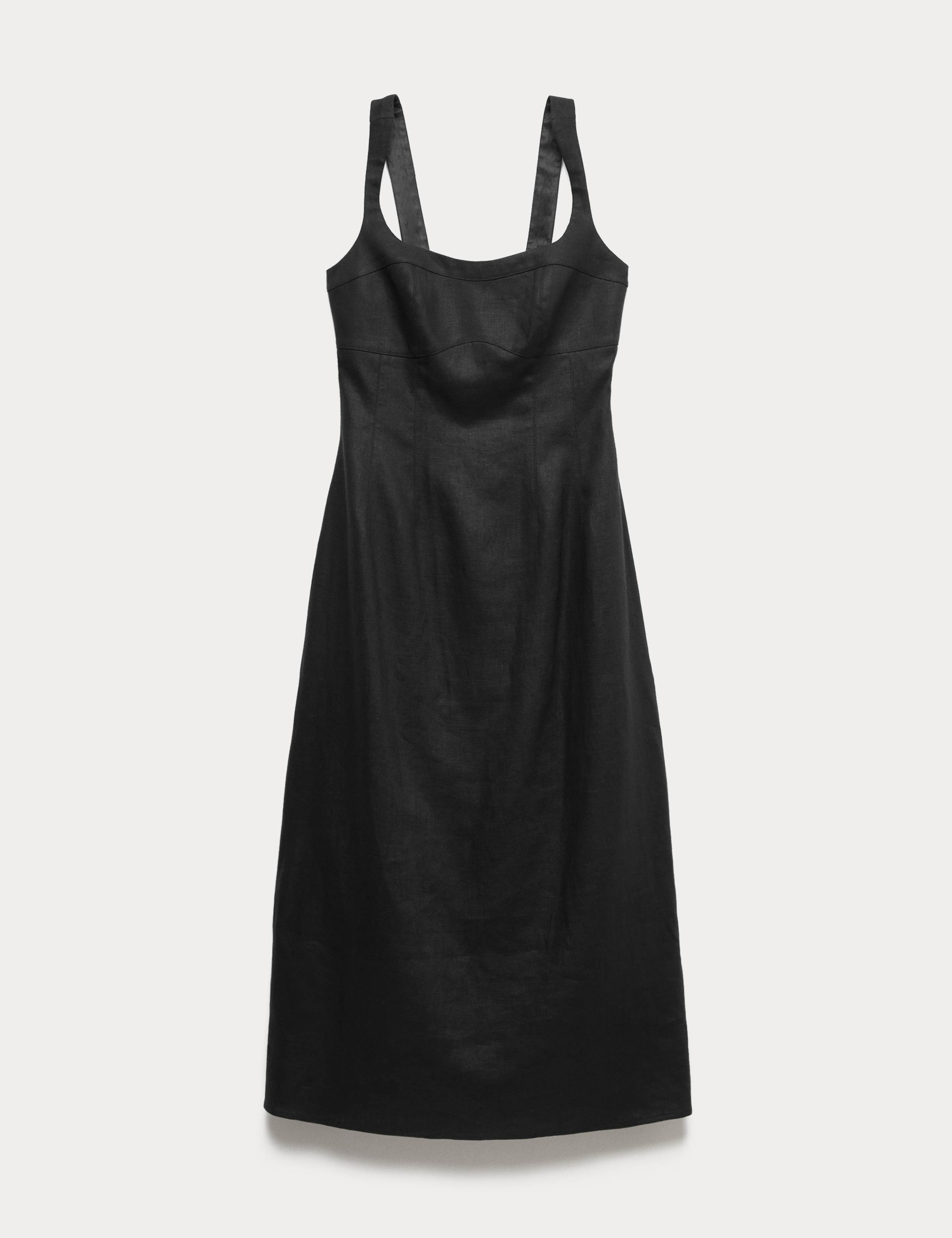 Pure Linen Structured Waisted Dress 2 of 7