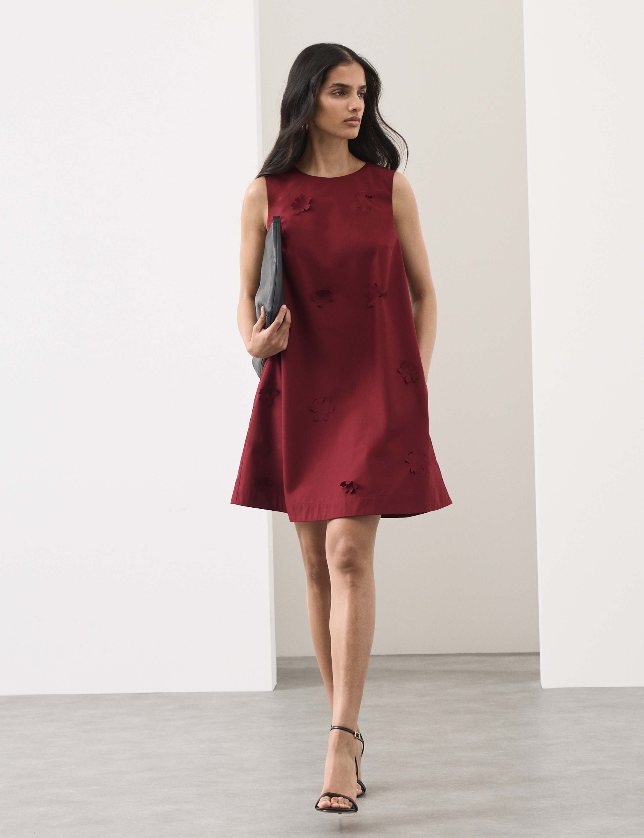 Cotton Blend Floral Cutwork Detail Dress 1 of 7