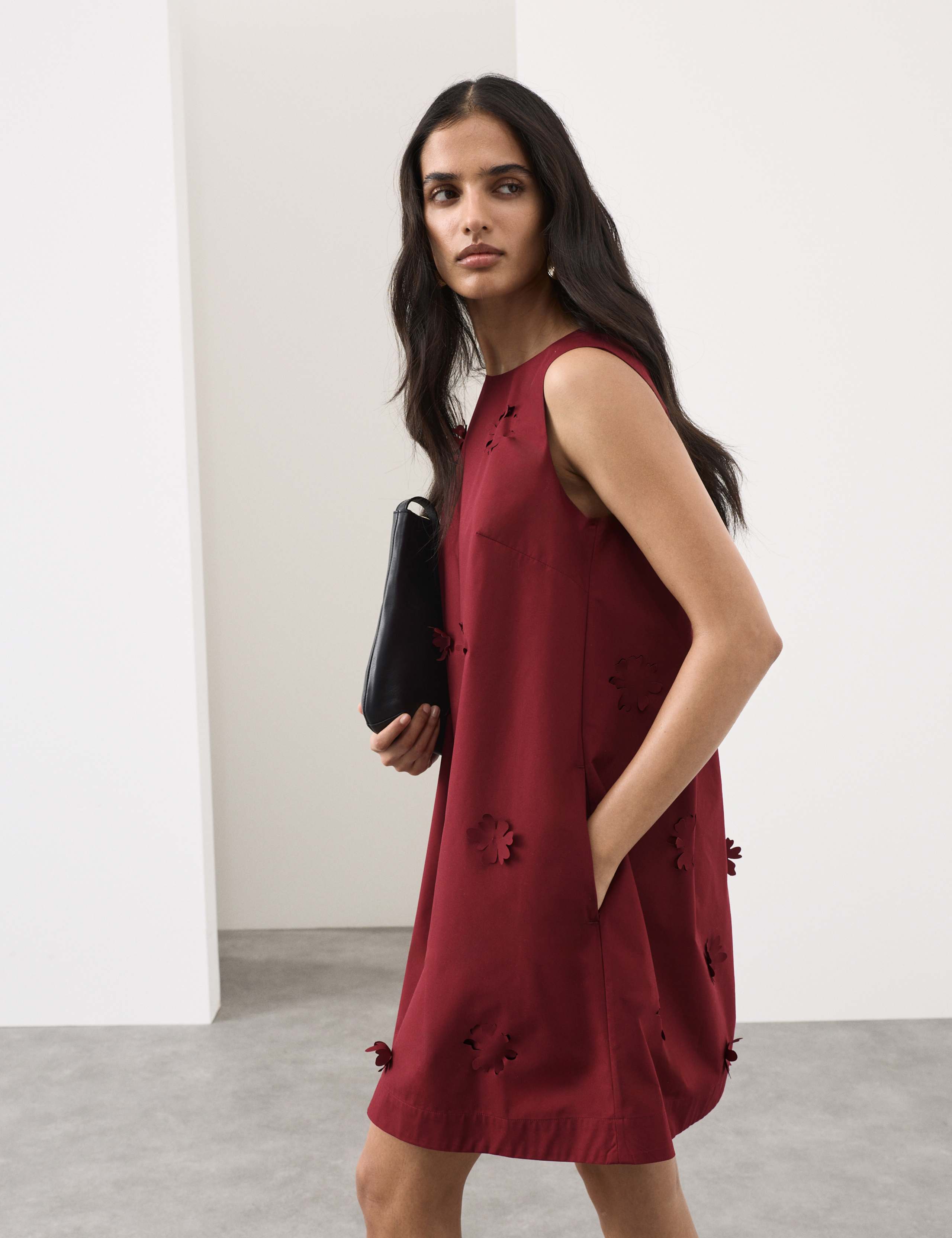 Cotton Blend Floral Cutwork Detail Dress 3 of 7