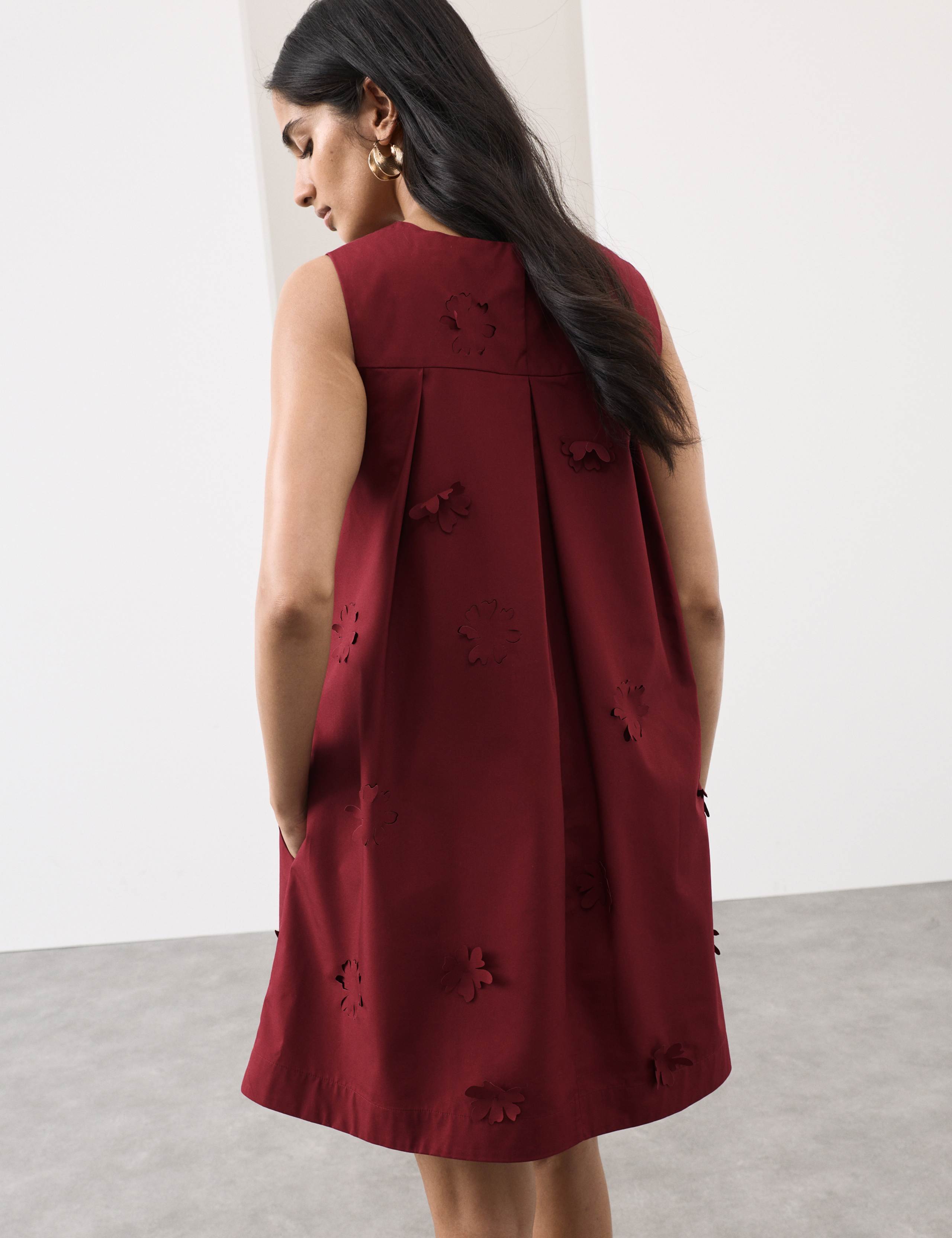 Cotton Blend Floral Cutwork Detail Dress 6 of 7