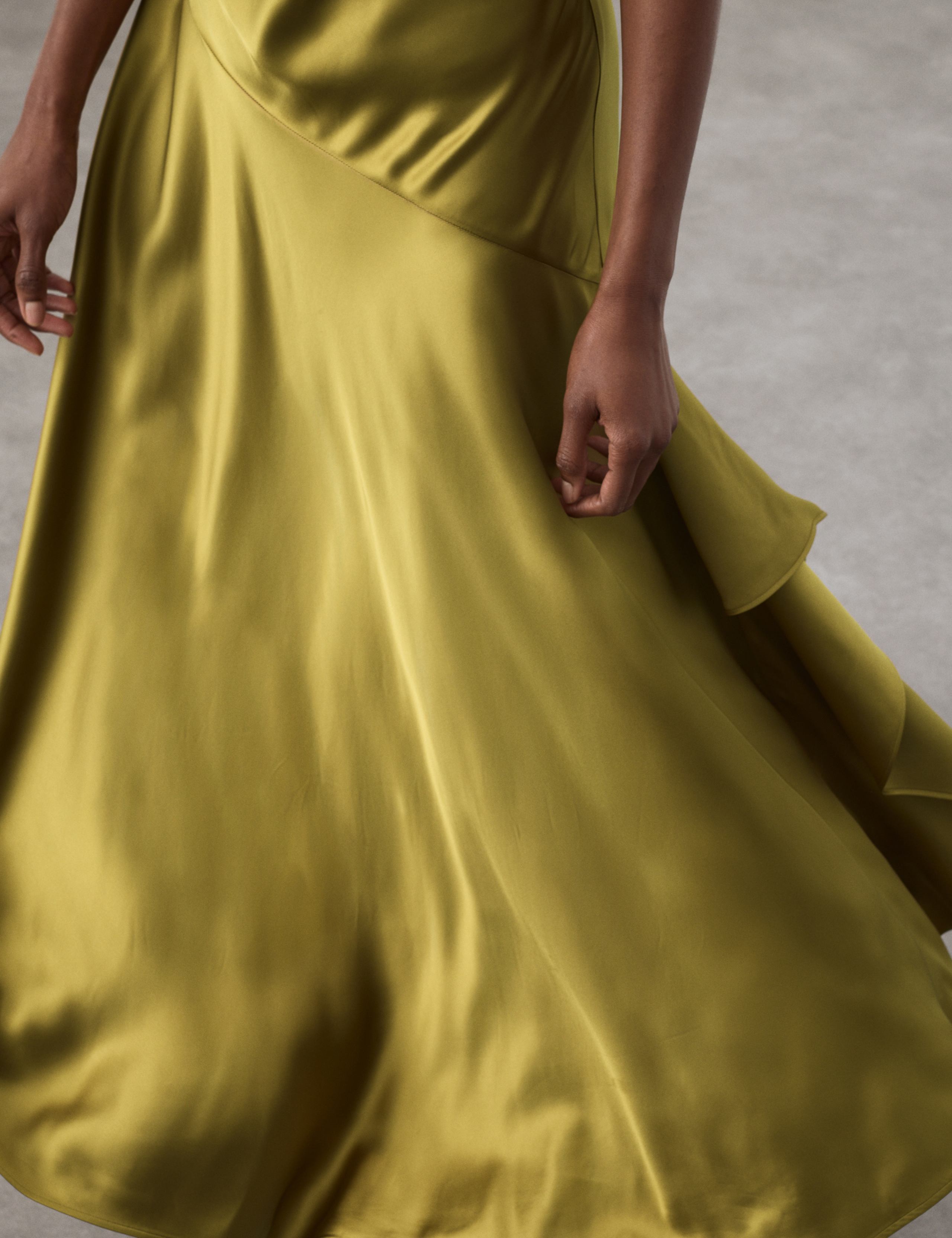 Satin Ruffle Maxi Slip Dress 3 of 7