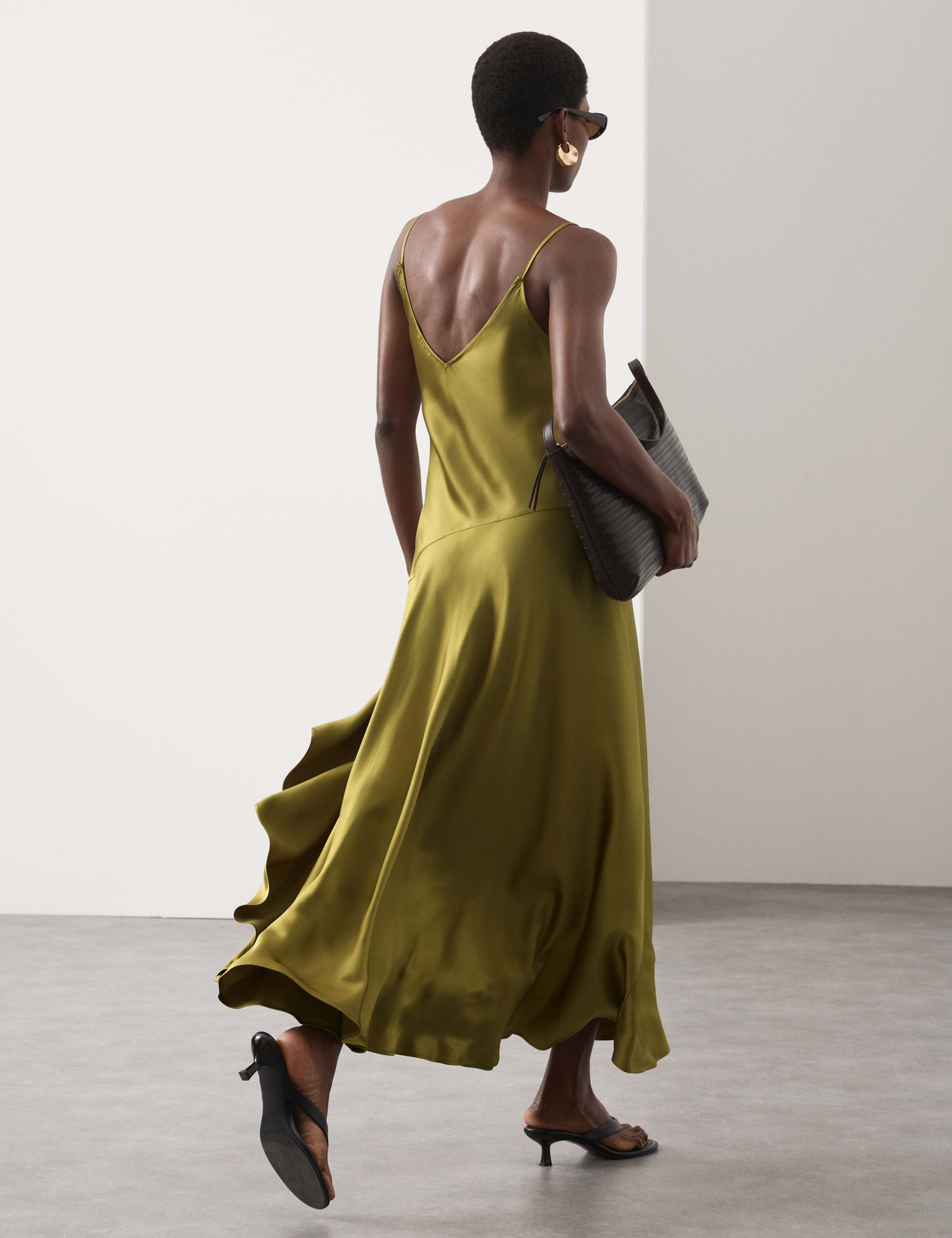 Satin Ruffle Maxi Slip Dress 4 of 7