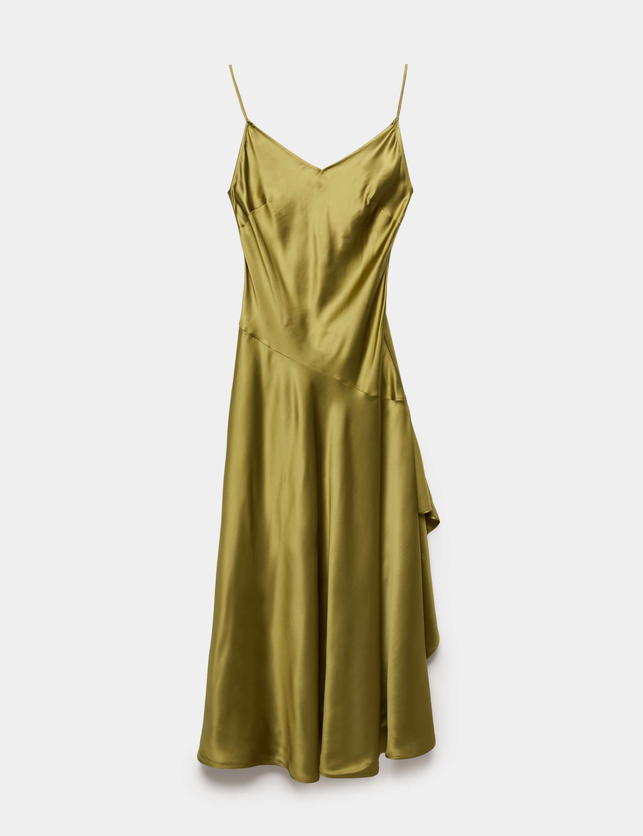 Satin Ruffle Maxi Slip Dress 2 of 7