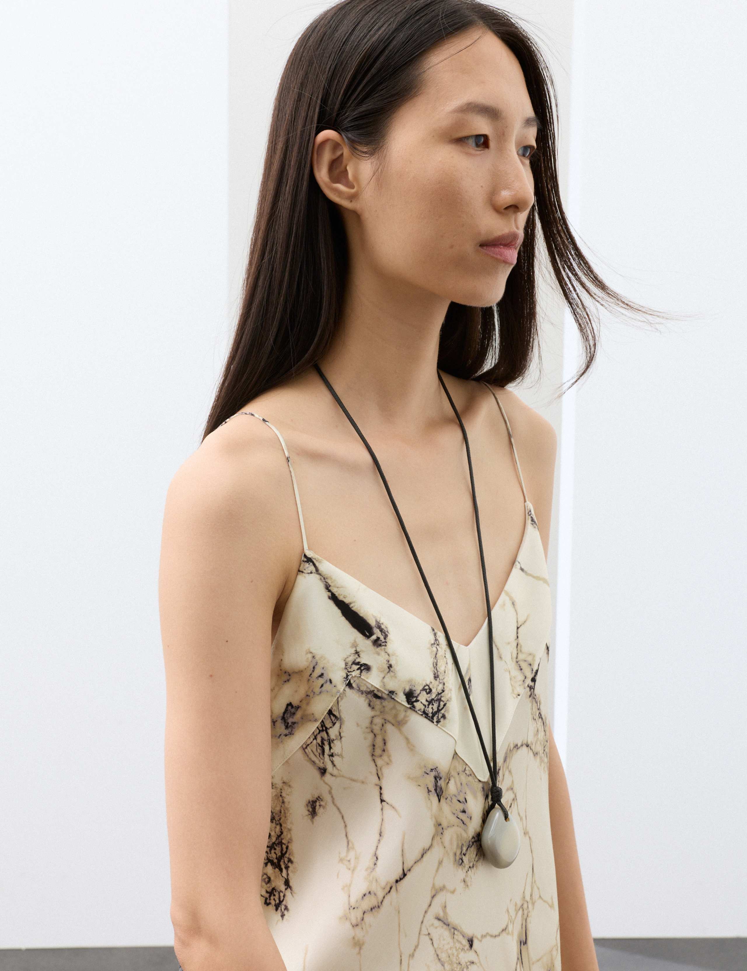 Cupro Rich Printed Asymmetric Midi Slip Dress 8 of 9