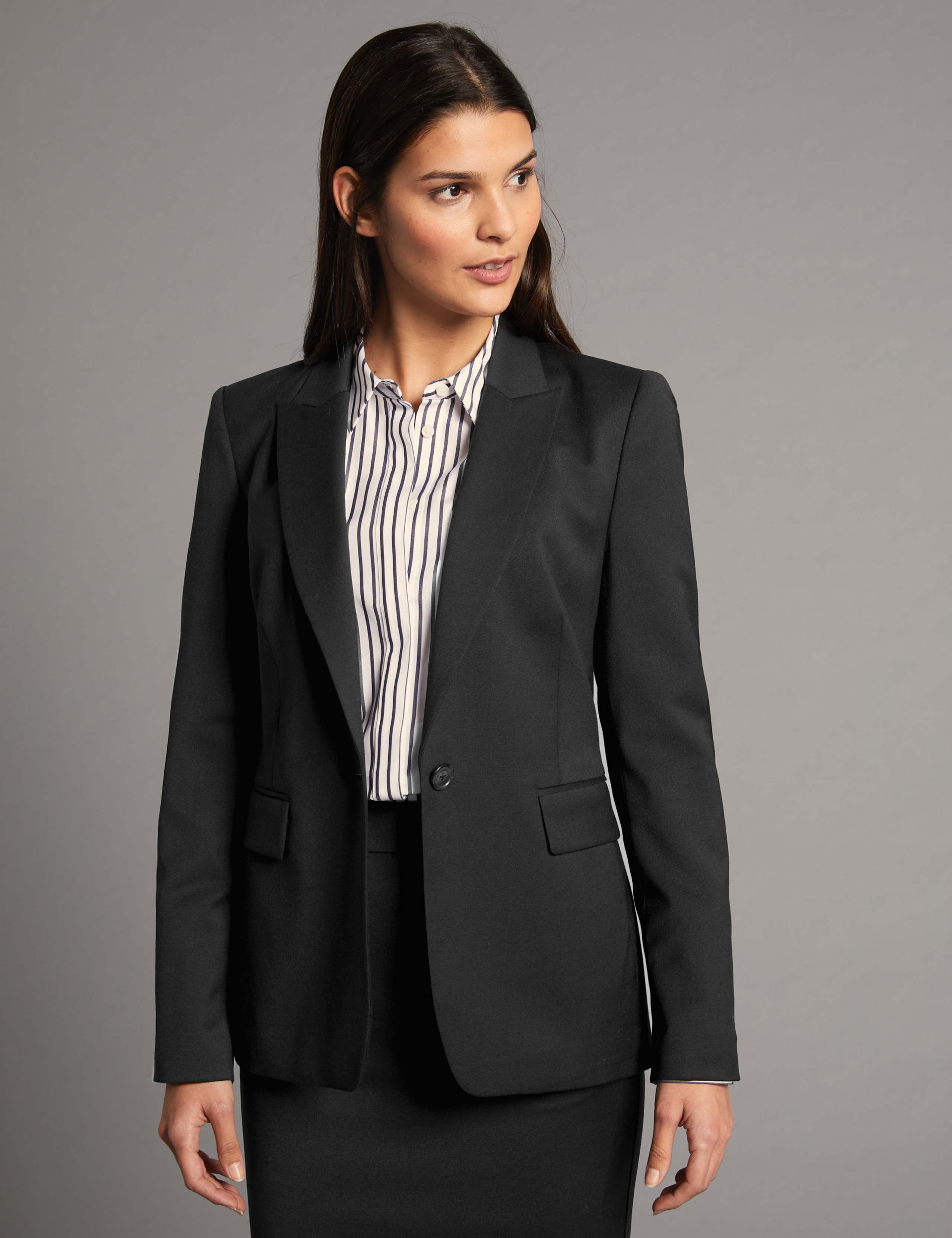 Wool Blend Longline Single Breasted Blazer 3 of 6