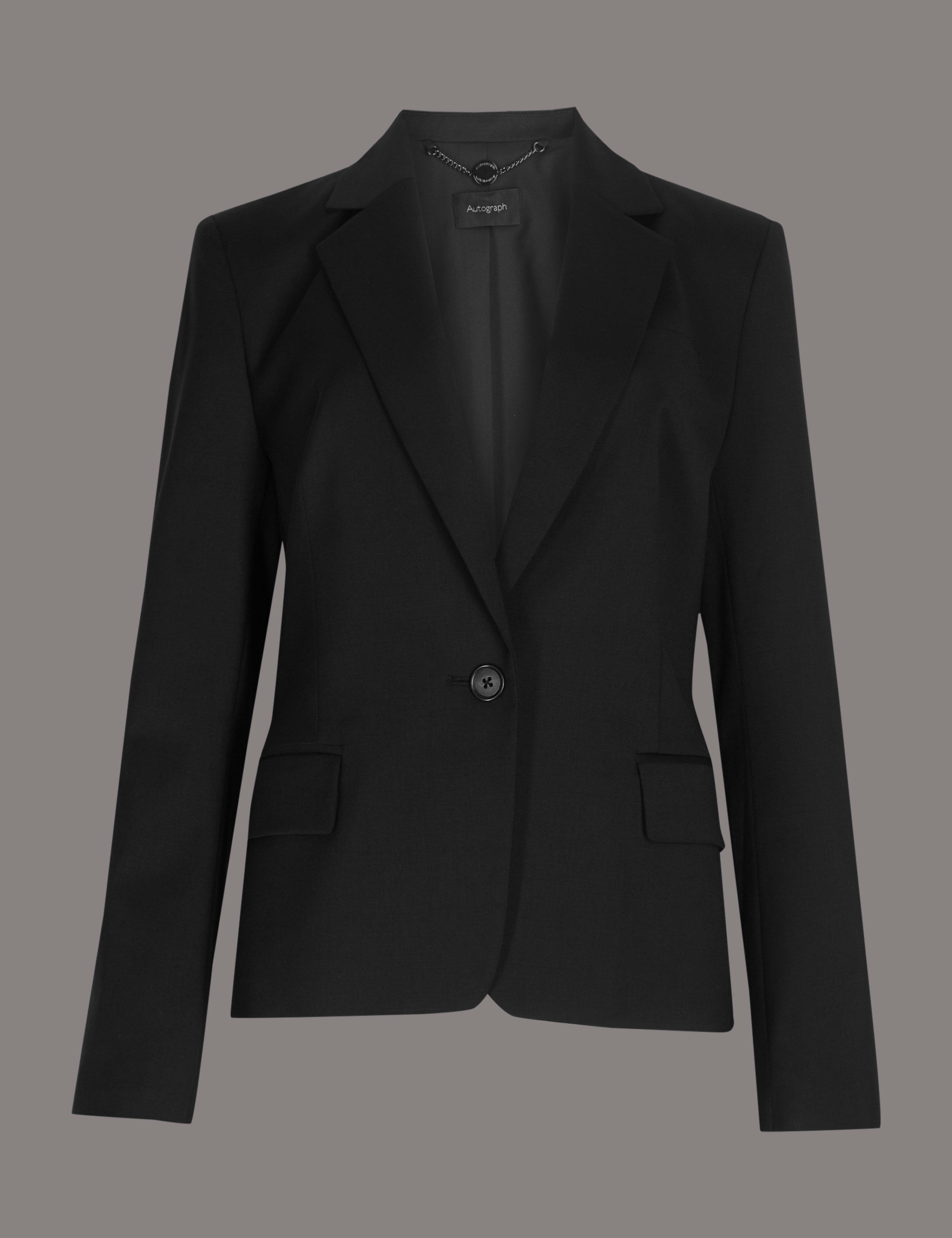 Wool Blend Longline Single Breasted Blazer 2 of 6