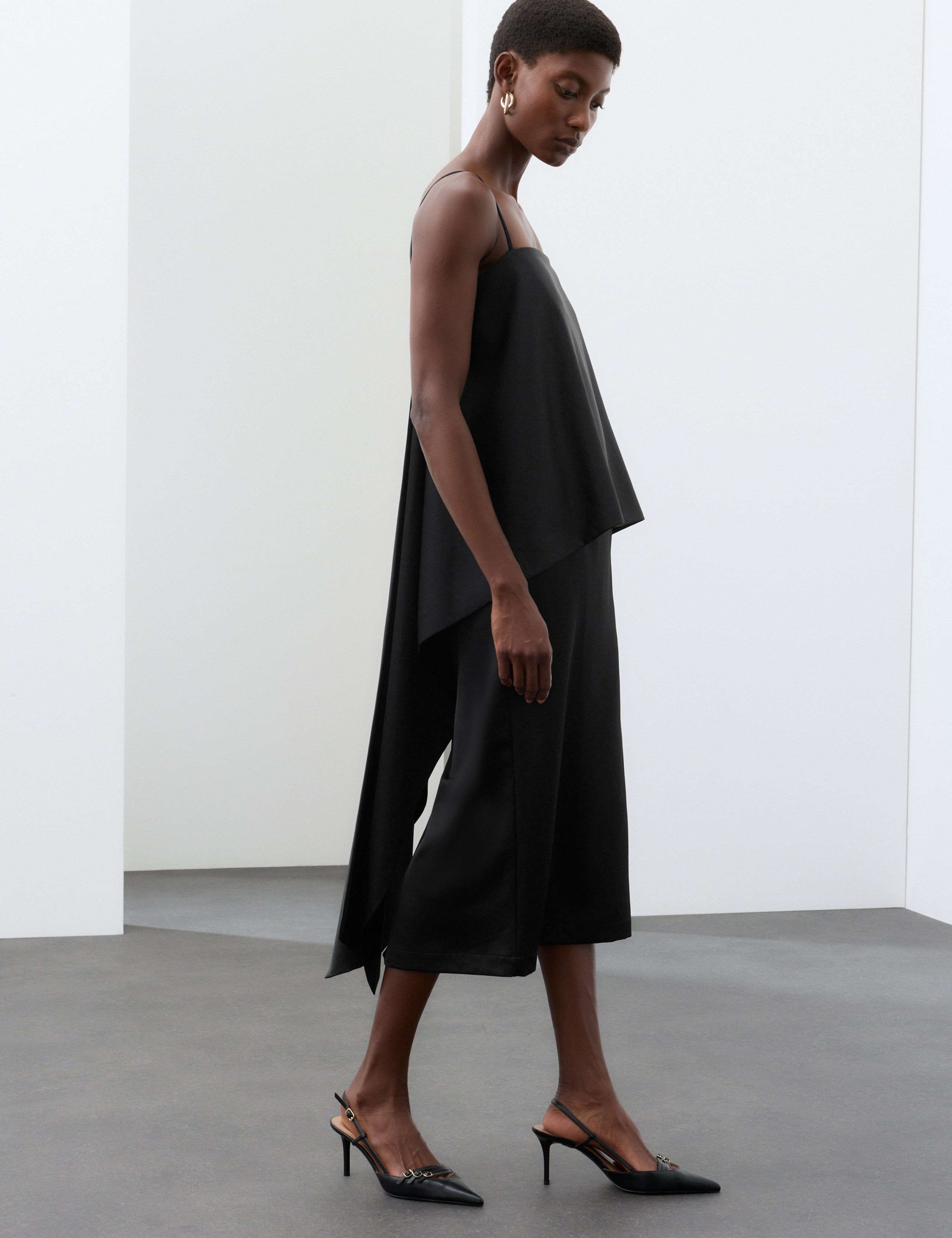 Lyocell Rich Satin Draped Midaxi Cami Dress 1 of 7