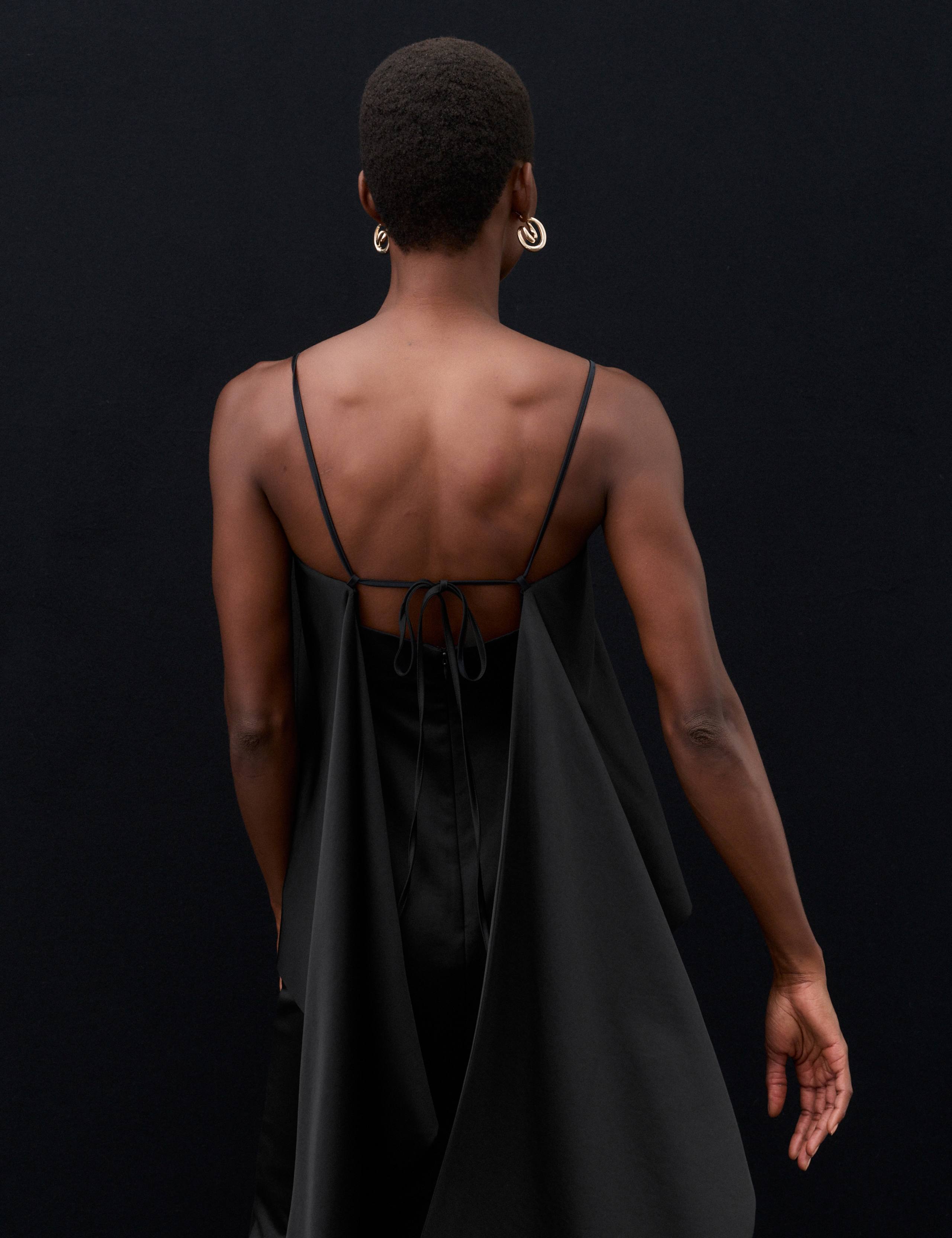 Lyocell Rich Satin Draped Midaxi Cami Dress 7 of 7