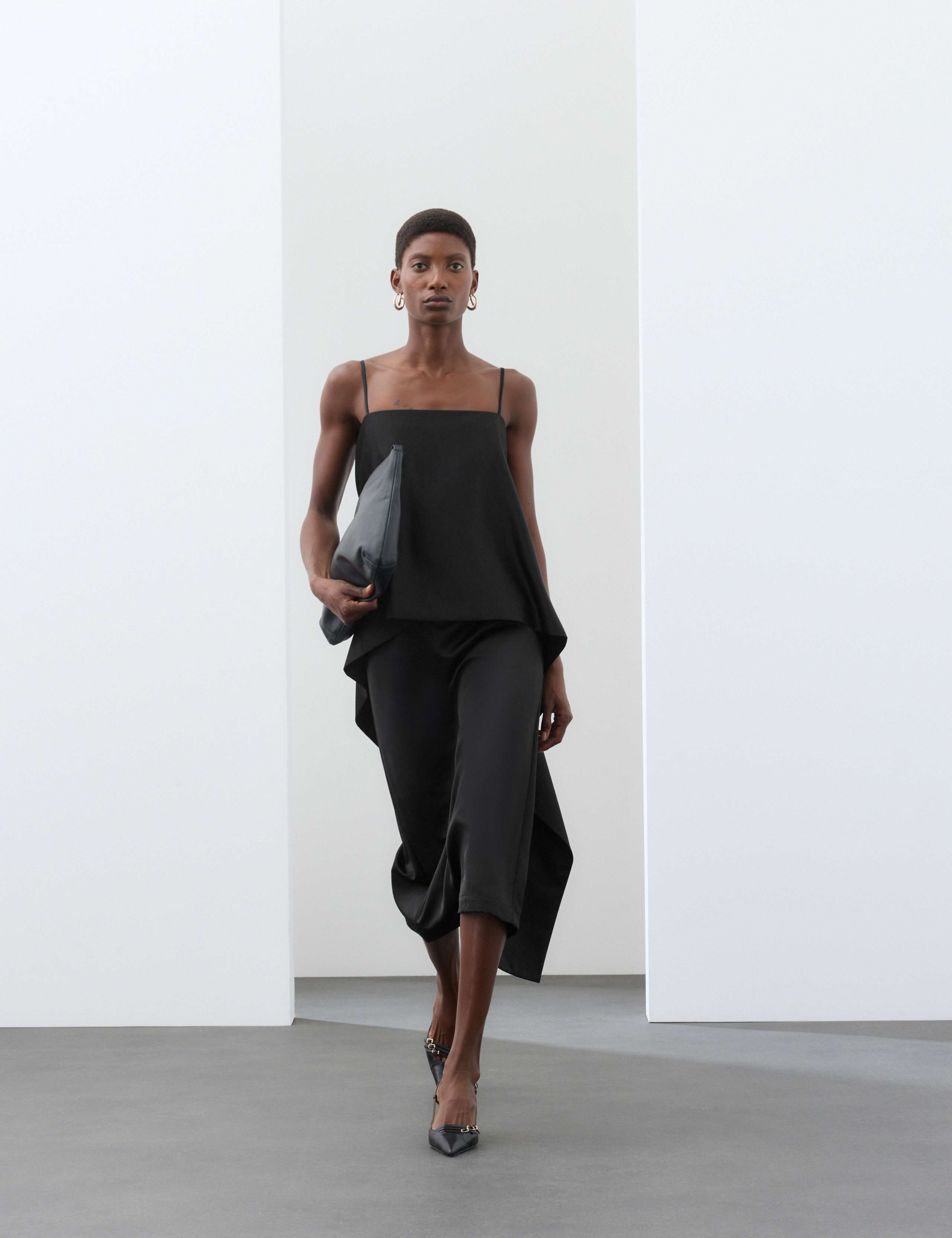 Lyocell Rich Satin Draped Midaxi Cami Dress 4 of 7