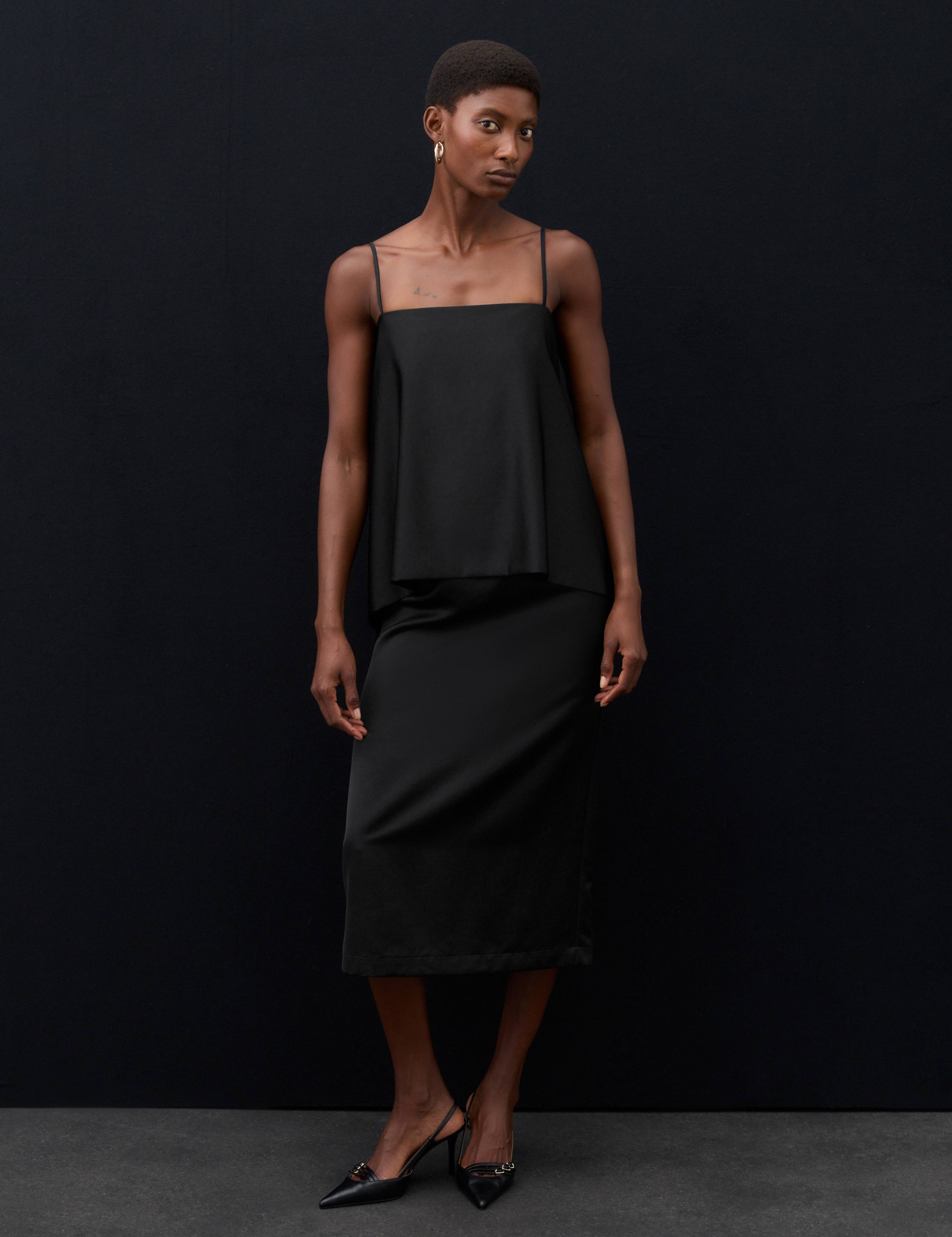 Lyocell Rich Satin Draped Midaxi Cami Dress 5 of 7