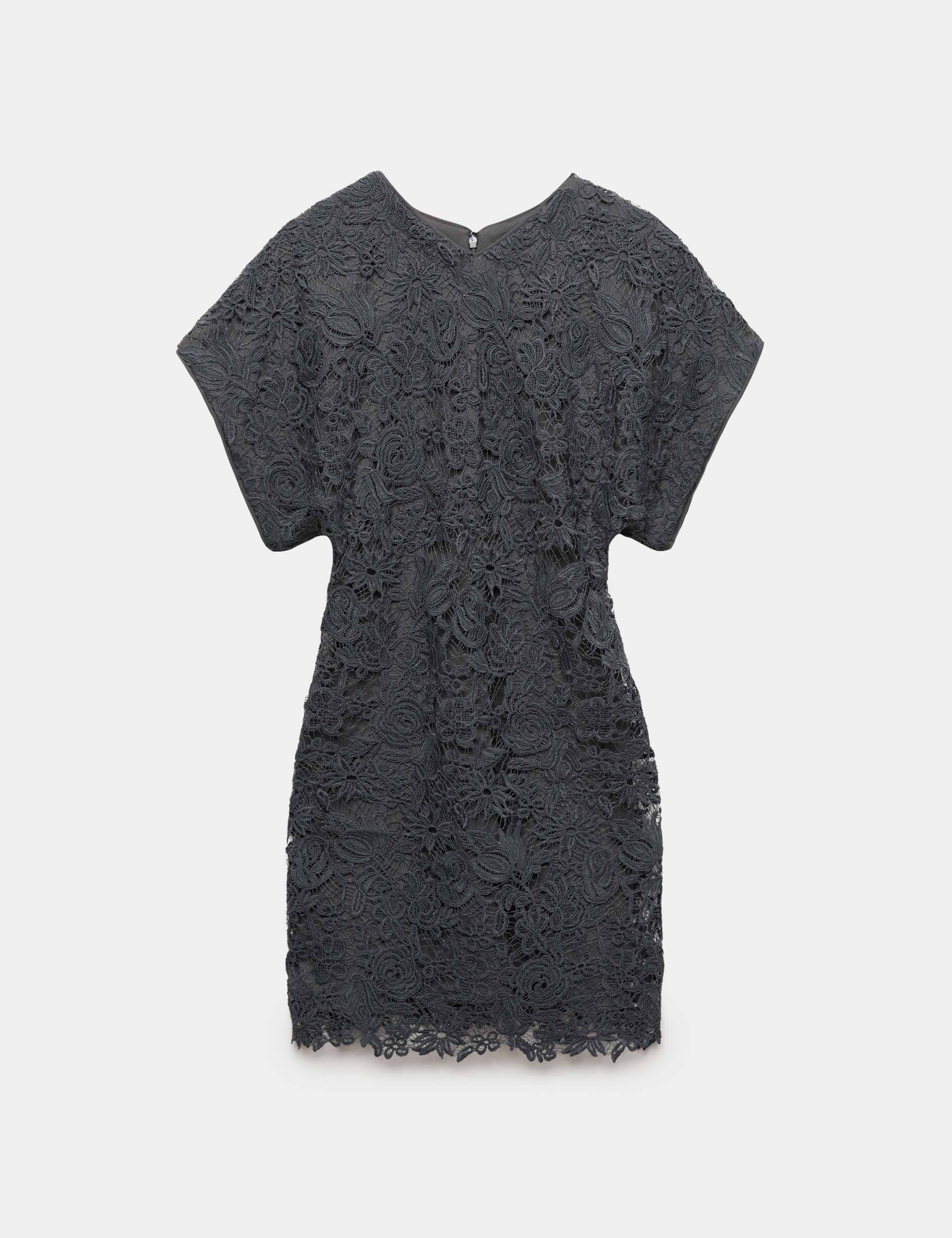 Lace V Neck Mini Shift Dress 2 of 6