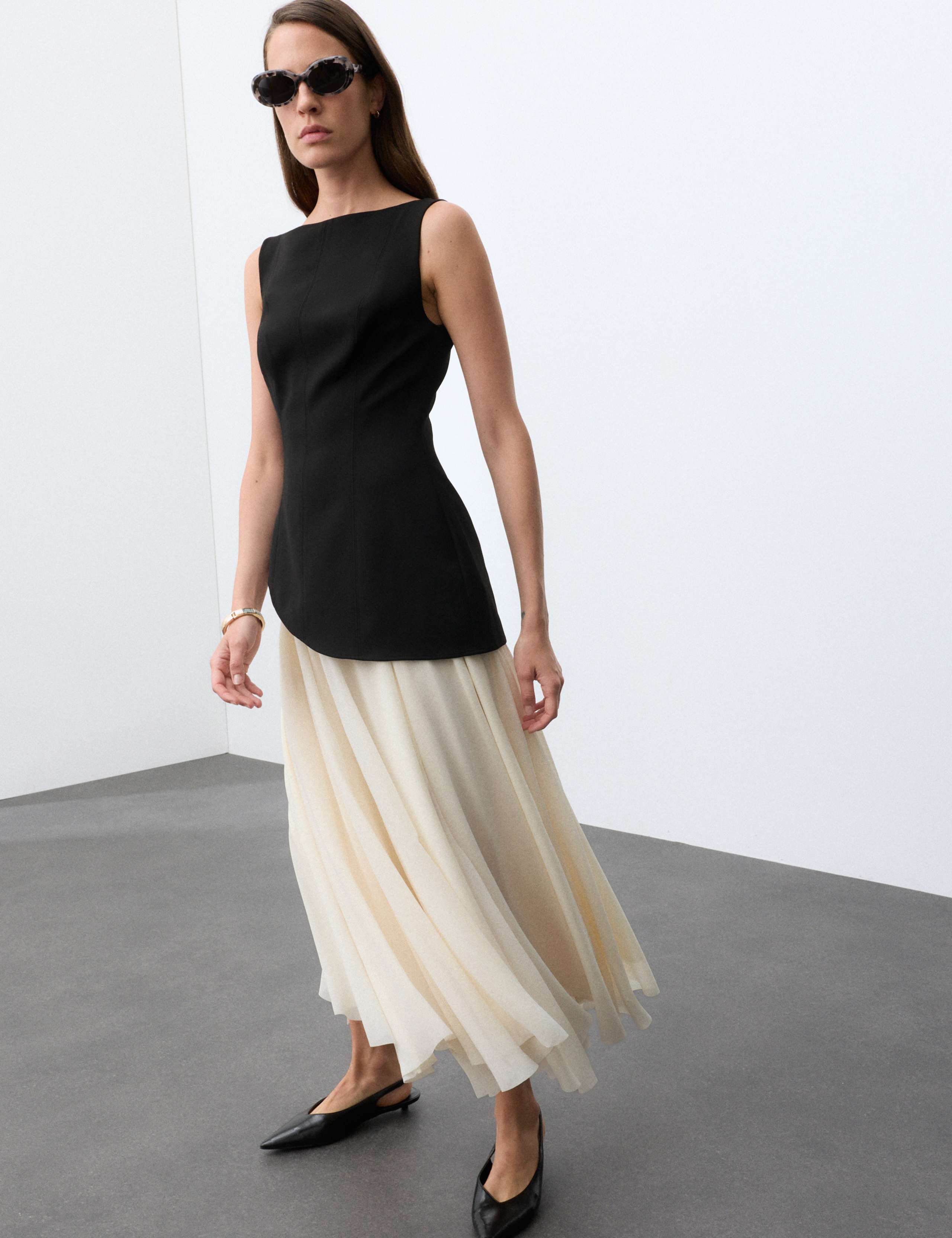 Wool Blend Colour Block Midaxi Dress 4 of 7