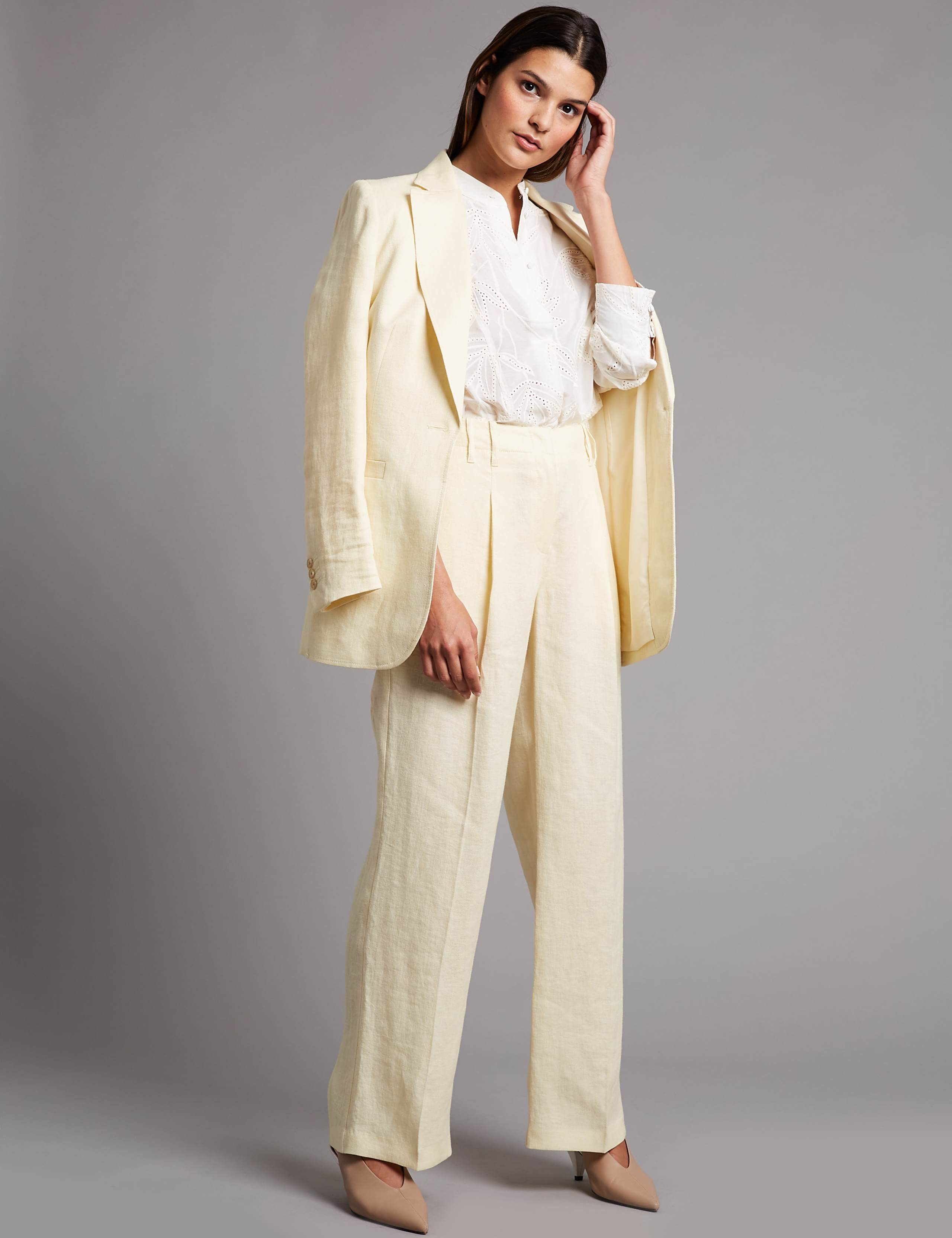 Pure Linen Wide Leg Trousers 3 of 7