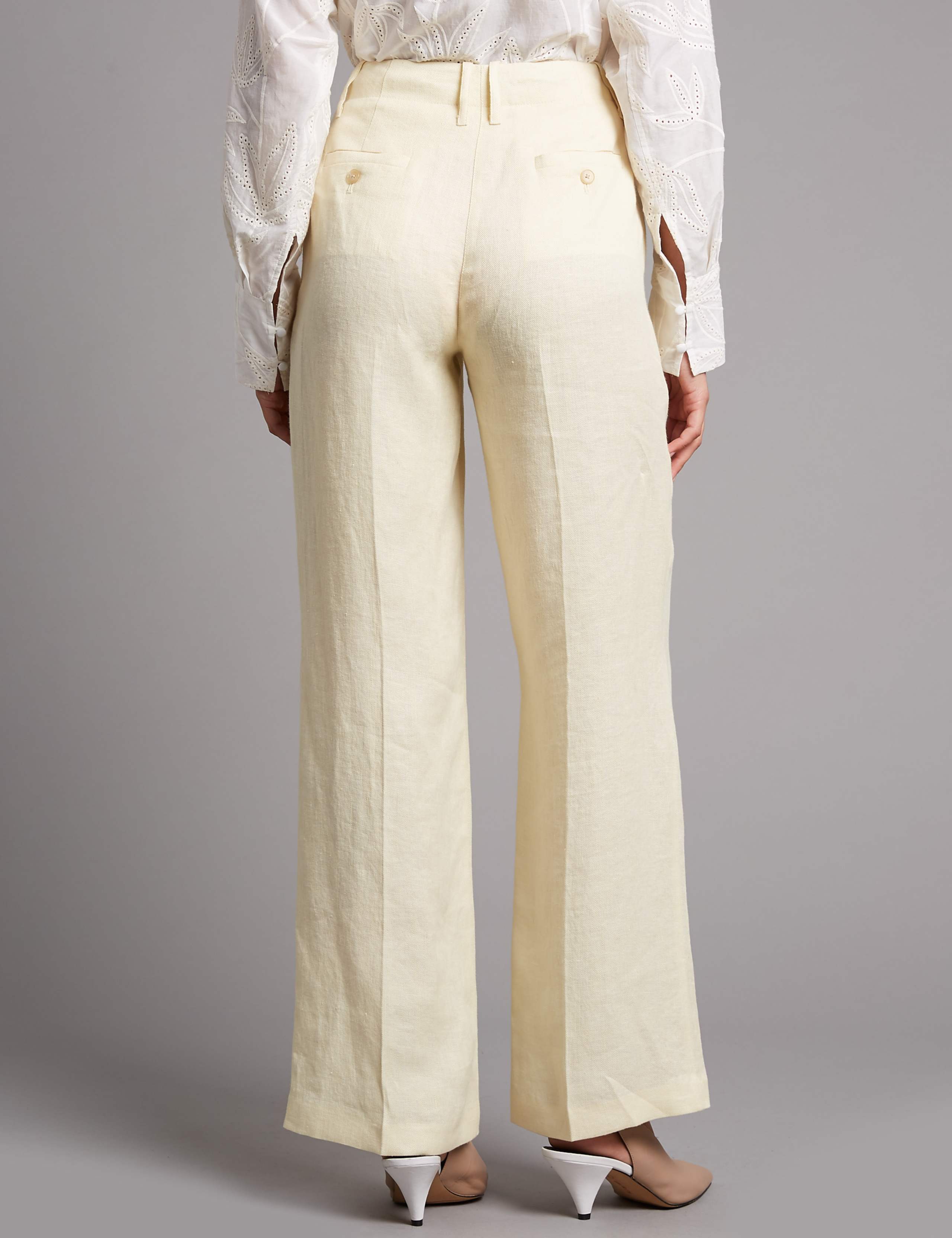 Pure Linen Wide Leg Trousers 4 of 7