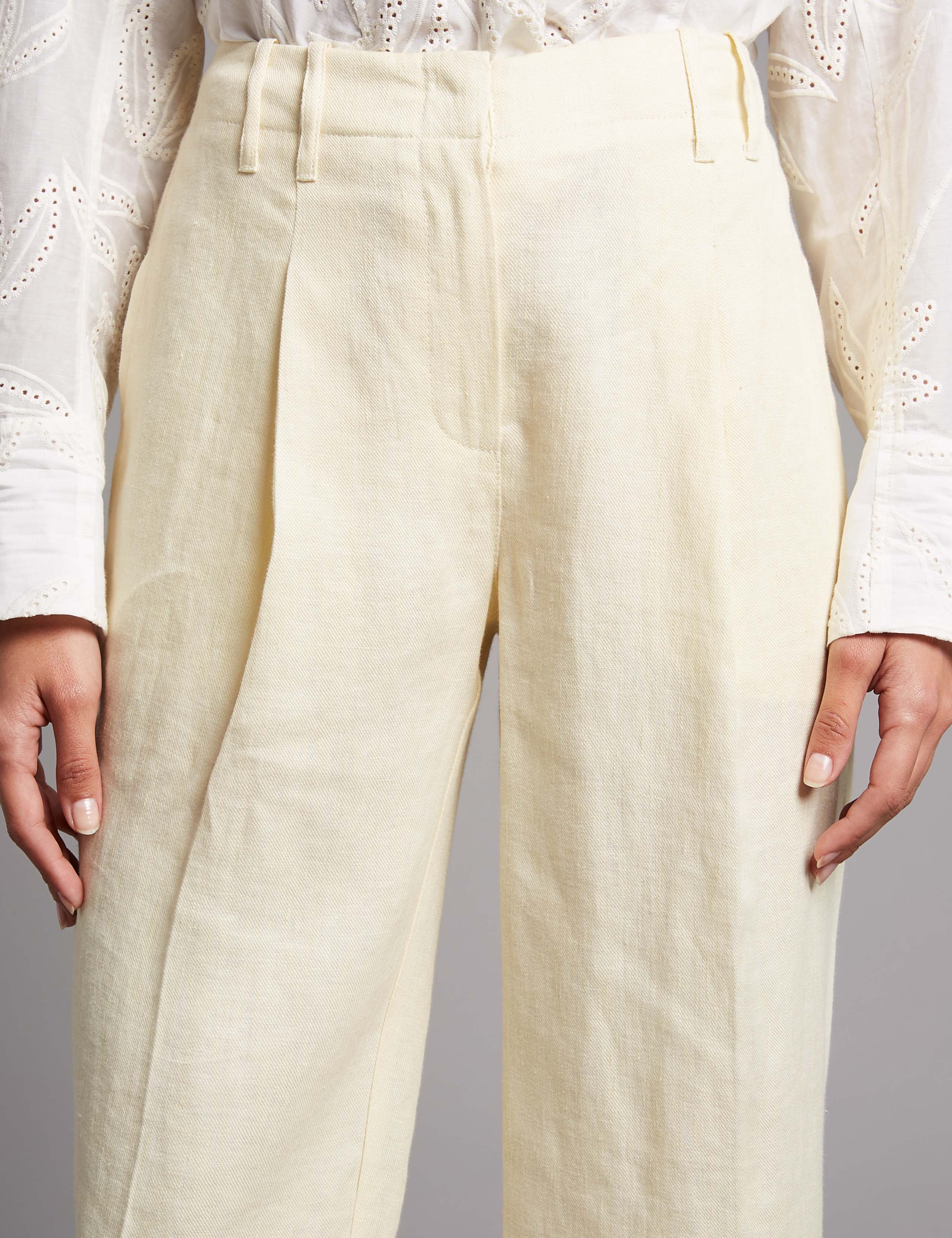 Pure Linen Wide Leg Trousers 5 of 7