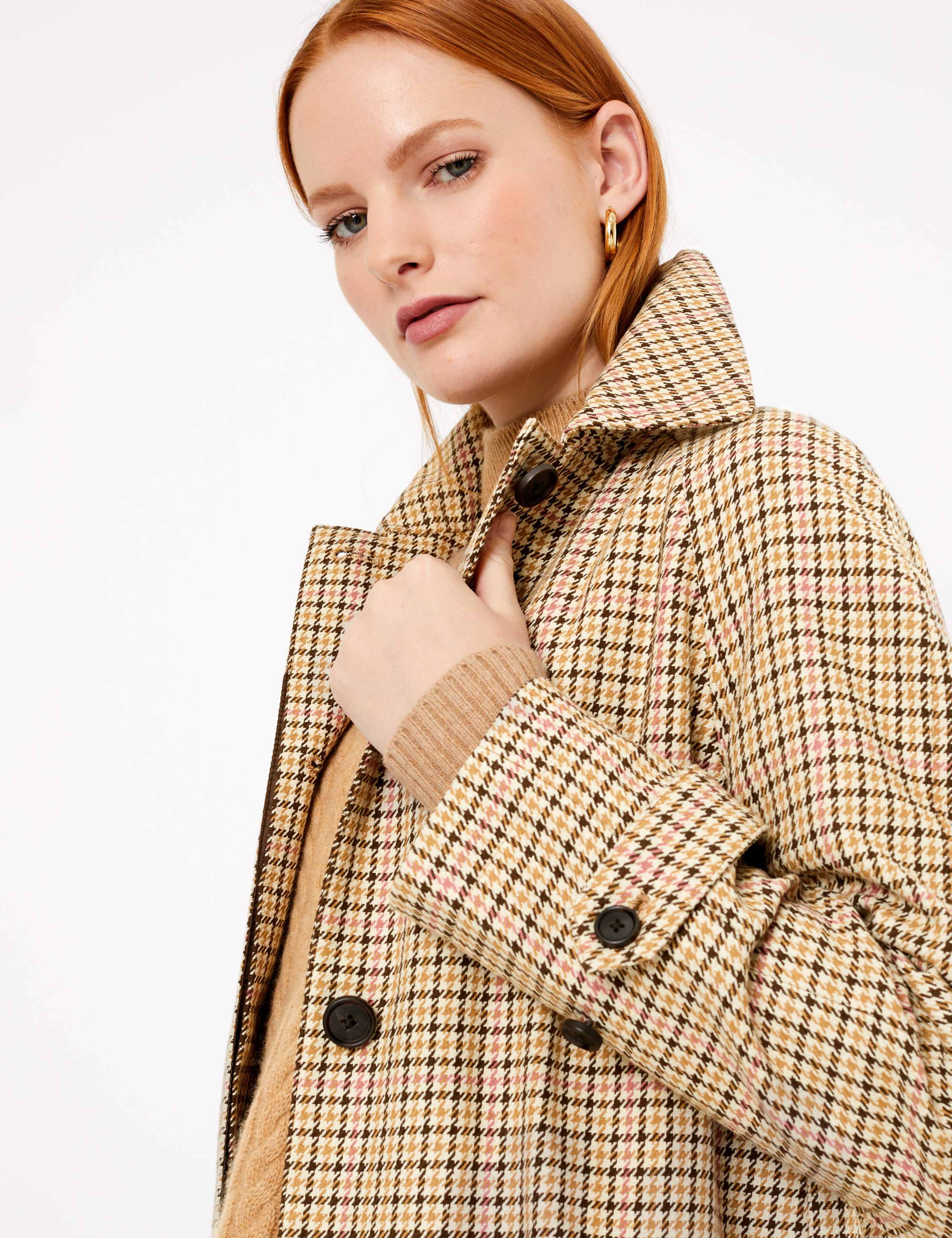Pure Cotton Check Print Car Coat 3 of 4