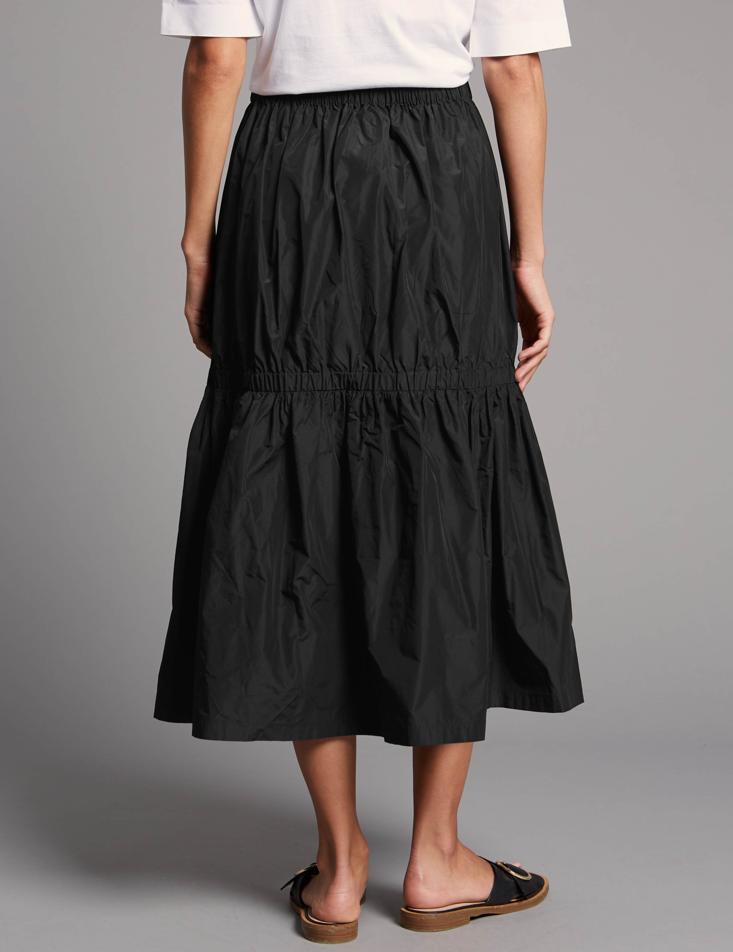 Taffeta Drop Waist Full Midi Skirt 4 of 5