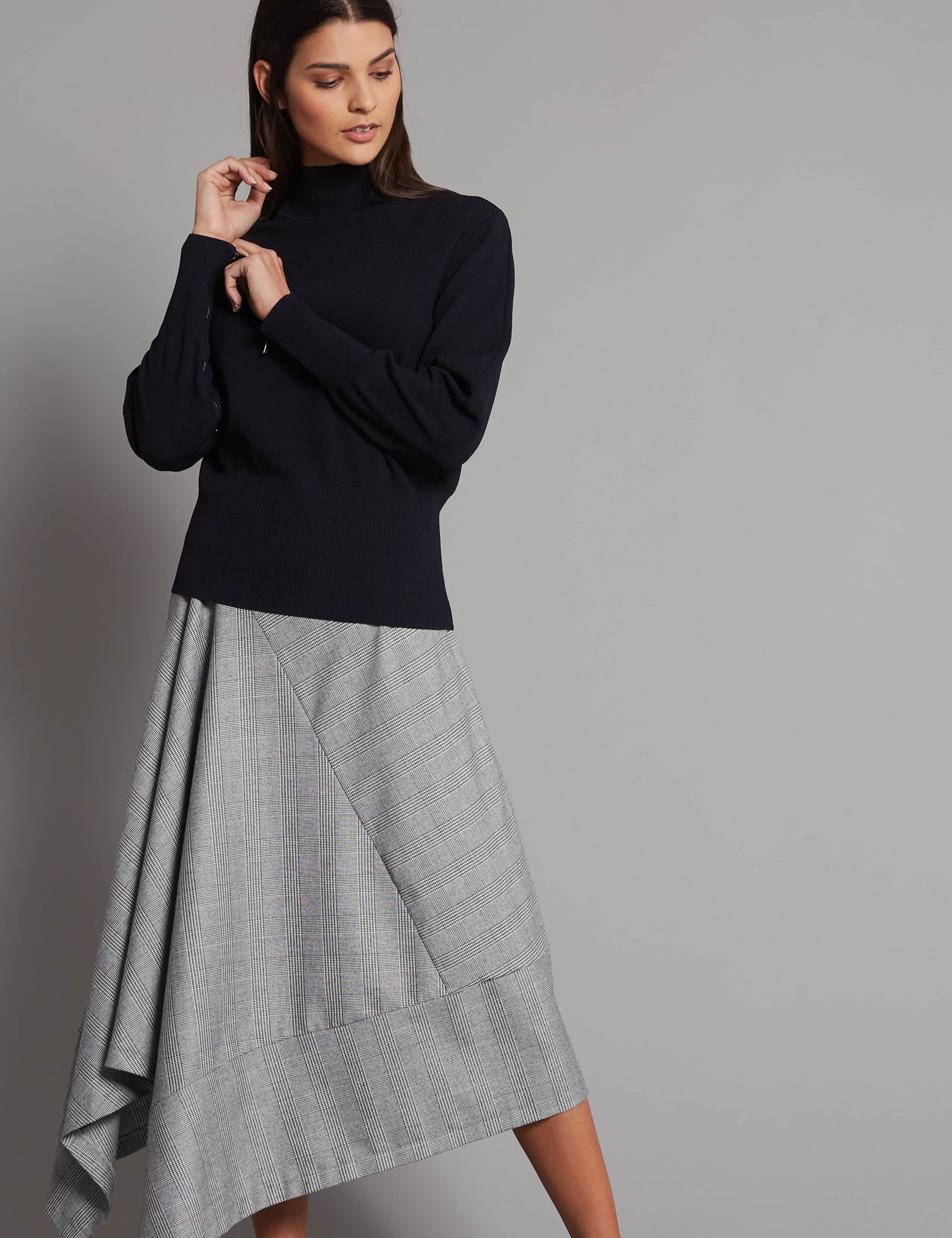Checked Asymmetric Skirt 1 of 5