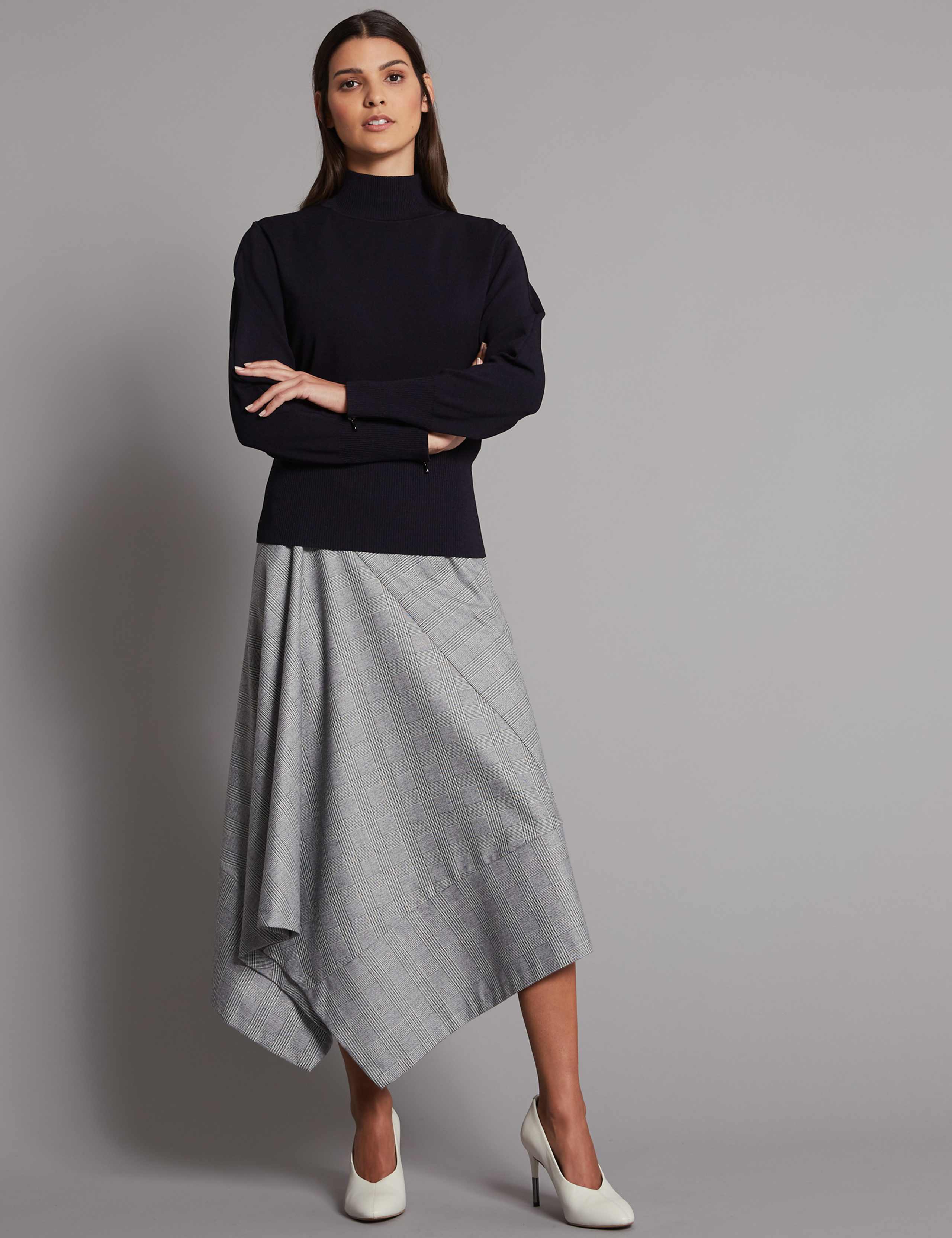 Checked Asymmetric Skirt 3 of 5