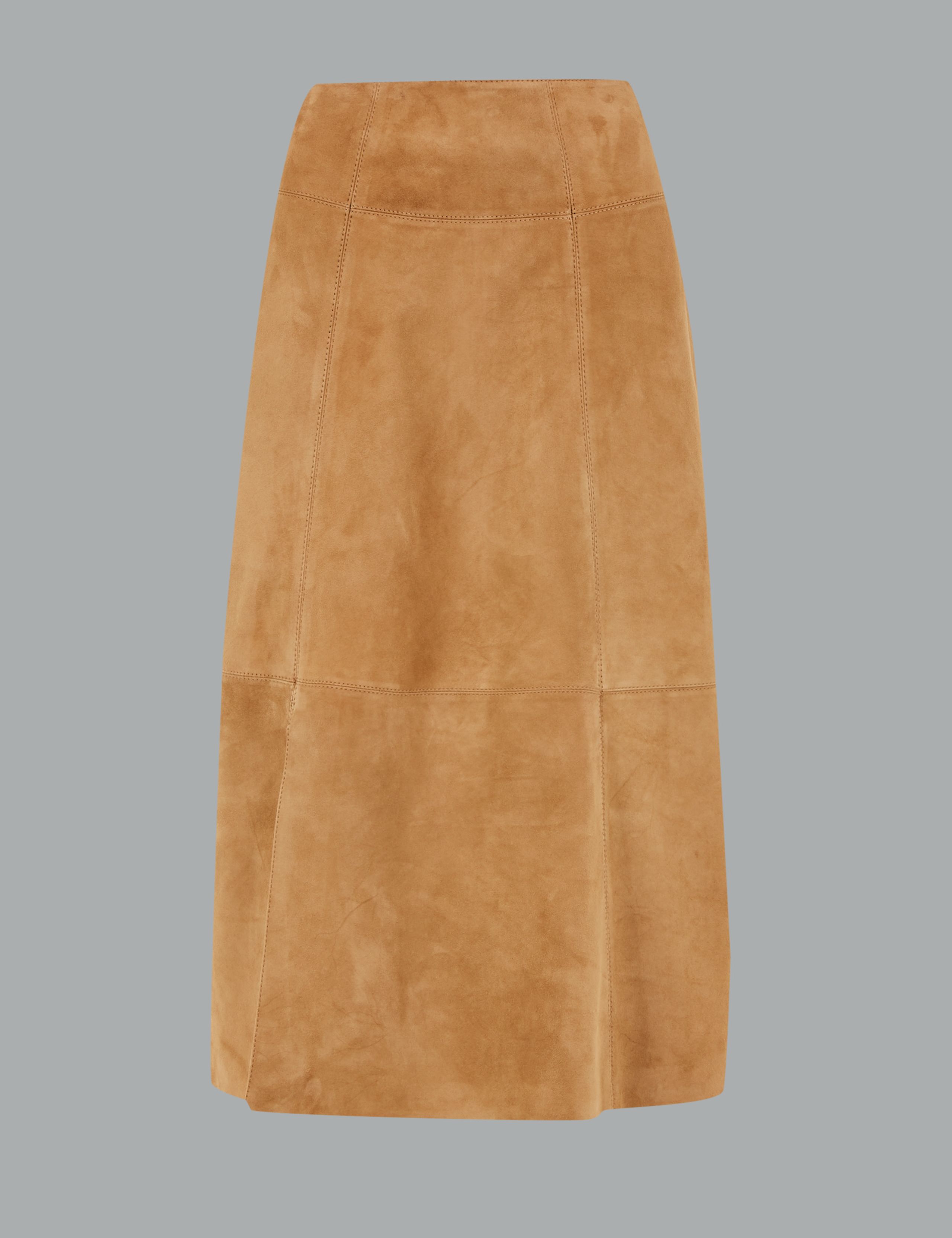 Suede A-Line Midi Skirt 2 of 4