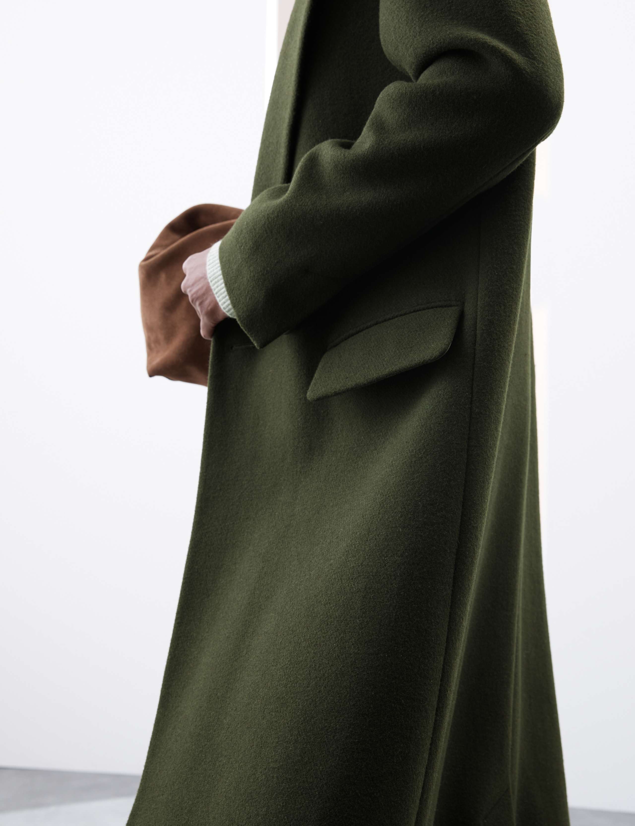 Wool Rich Double Breasted Longline Coat 3 of 8