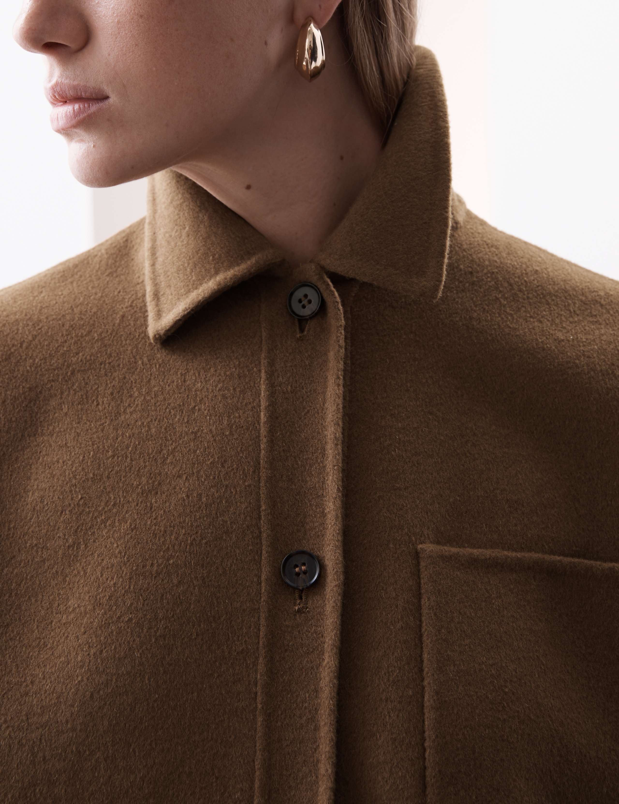 Wool Blend Collared Shacket 3 of 8