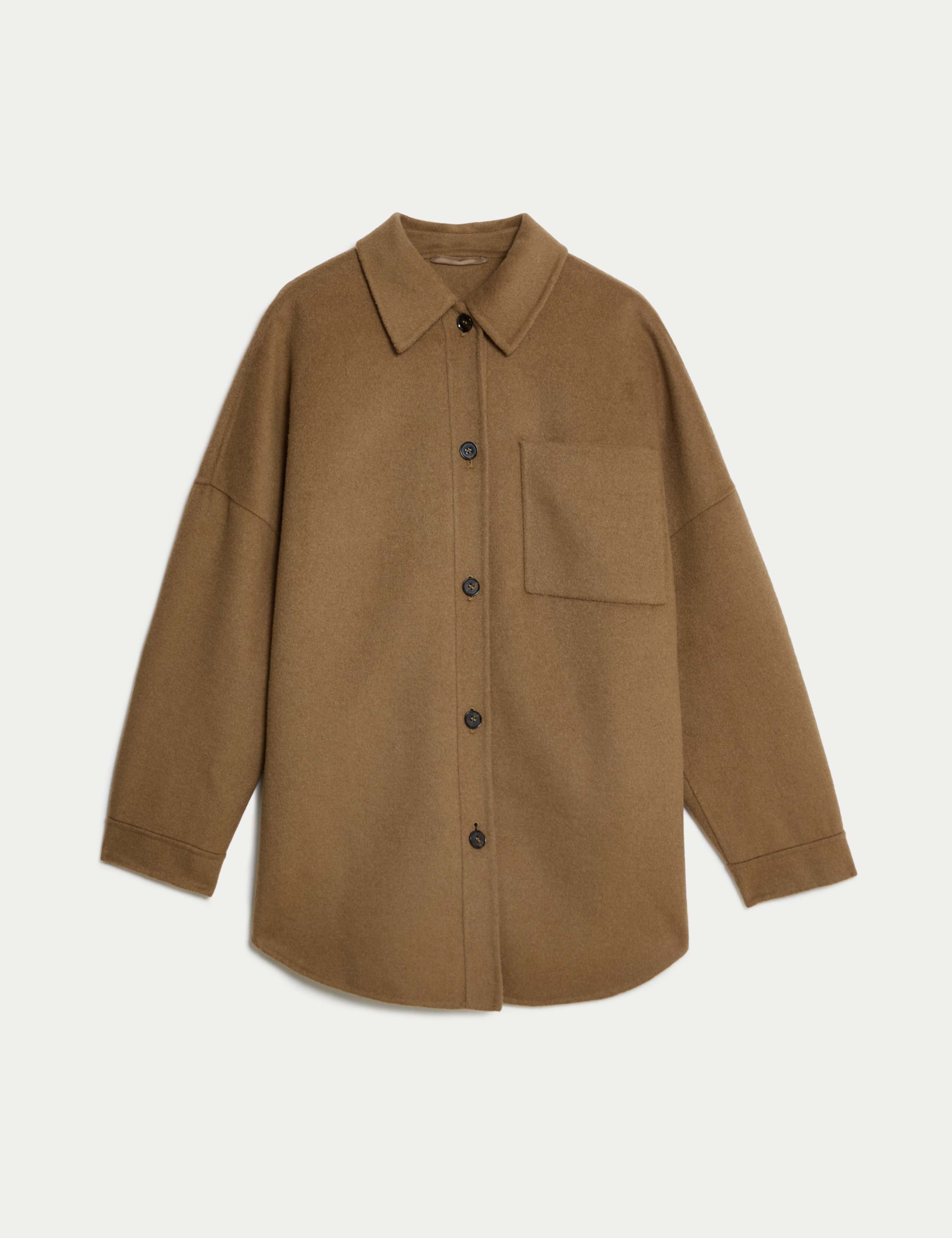 Wool Blend Collared Shacket 2 of 8