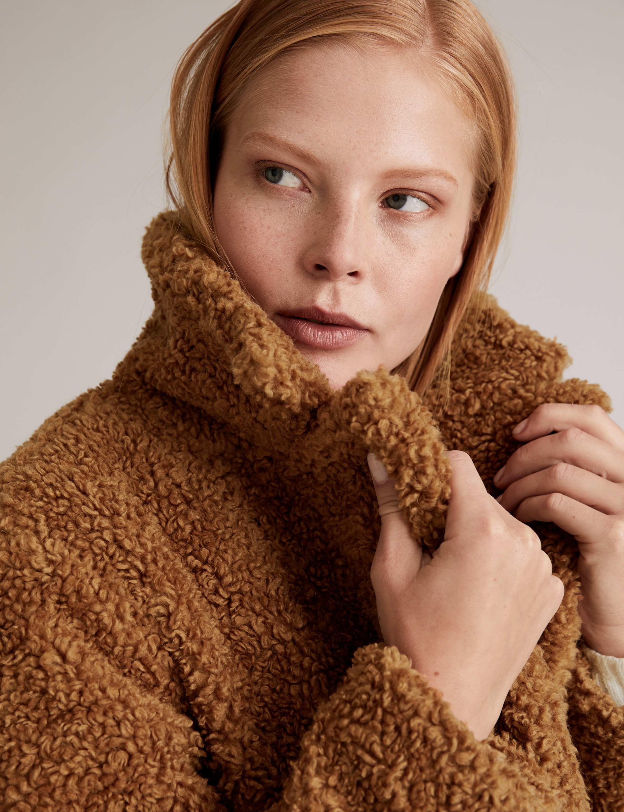 Textured Teddy Coat with Wool 4 of 5