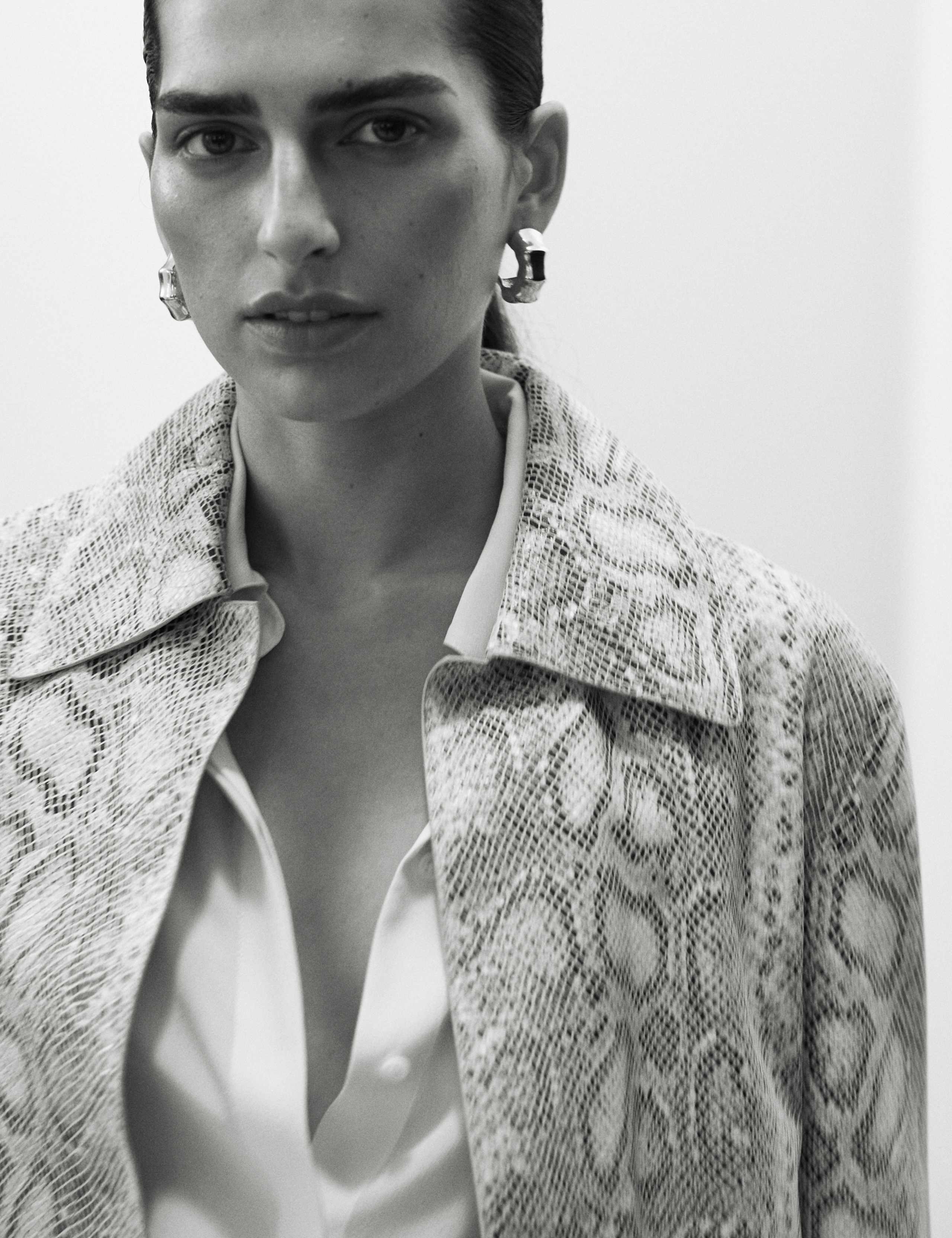 Leather Snakeskin Print Jacket 4 of 7